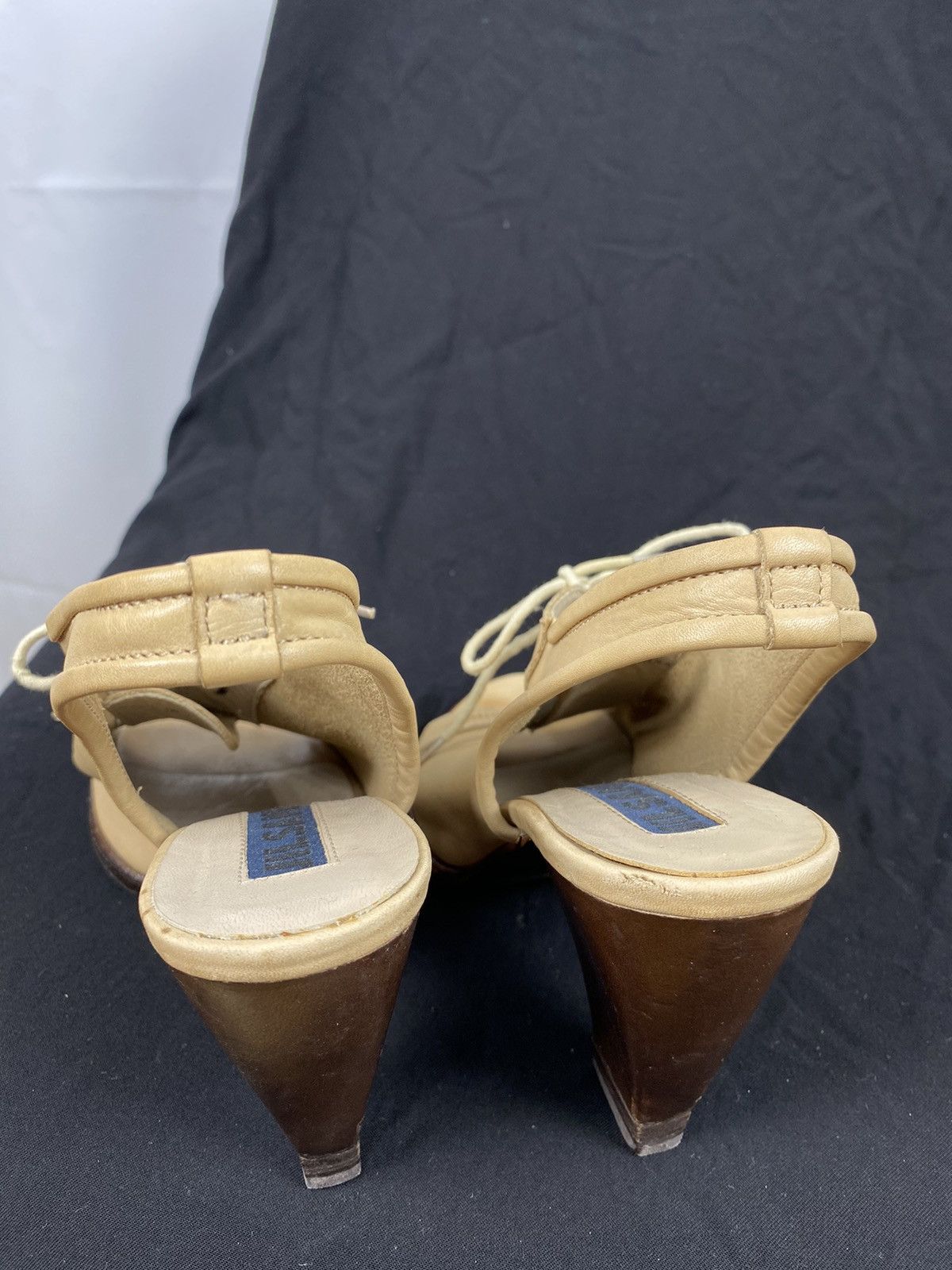 Jil Sander × Raf Simons × Vintage Jil Sander Peep Toe Lace Up Leather Slingback Pumps 37 Size US 7 / IT 37 - 11 Thumbnail
