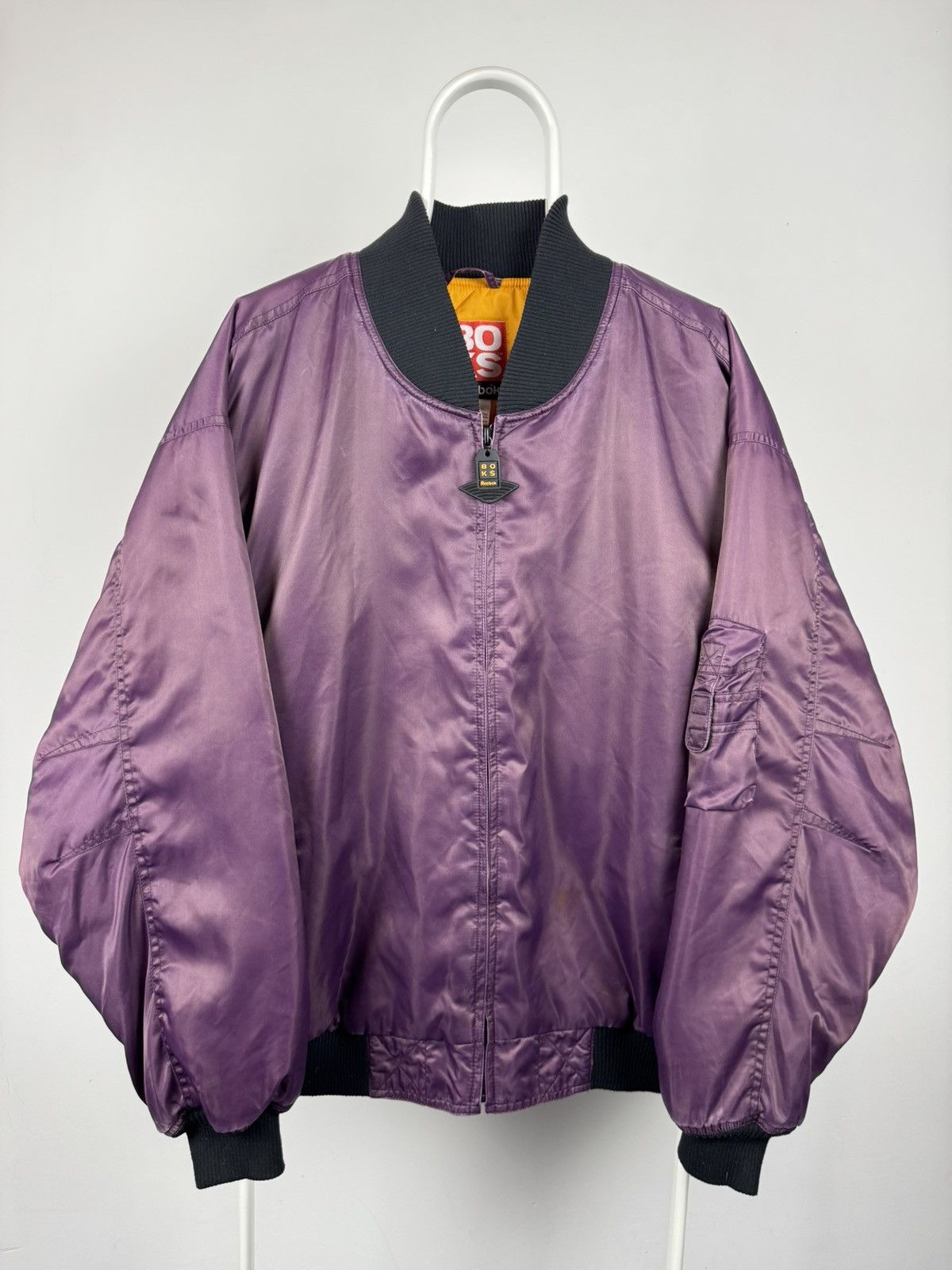 Reebok Vintage Reebok BOKS Big Logo Oversized Bomber Jacket Size US L / EU 52-54 / 3 - 2 Thumbnail