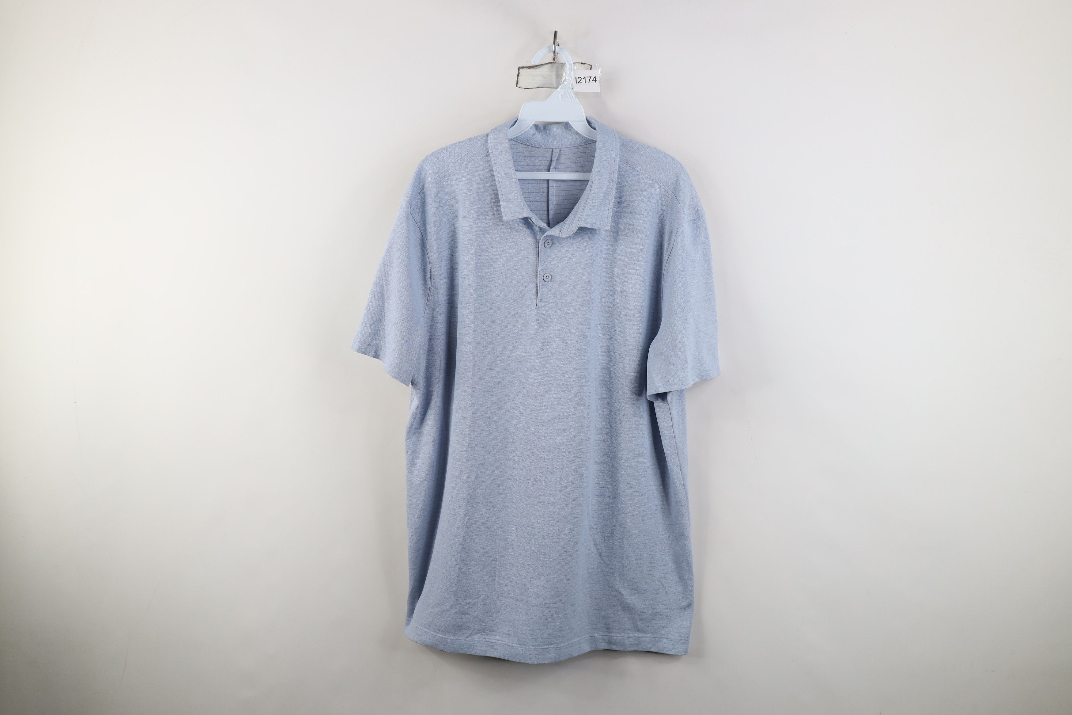 Lululemon Lululemon Tech Striped Knit Collared Golf Polo Shirt Blue Size US XL / EU 56 / 4 - 1 Thumbnail