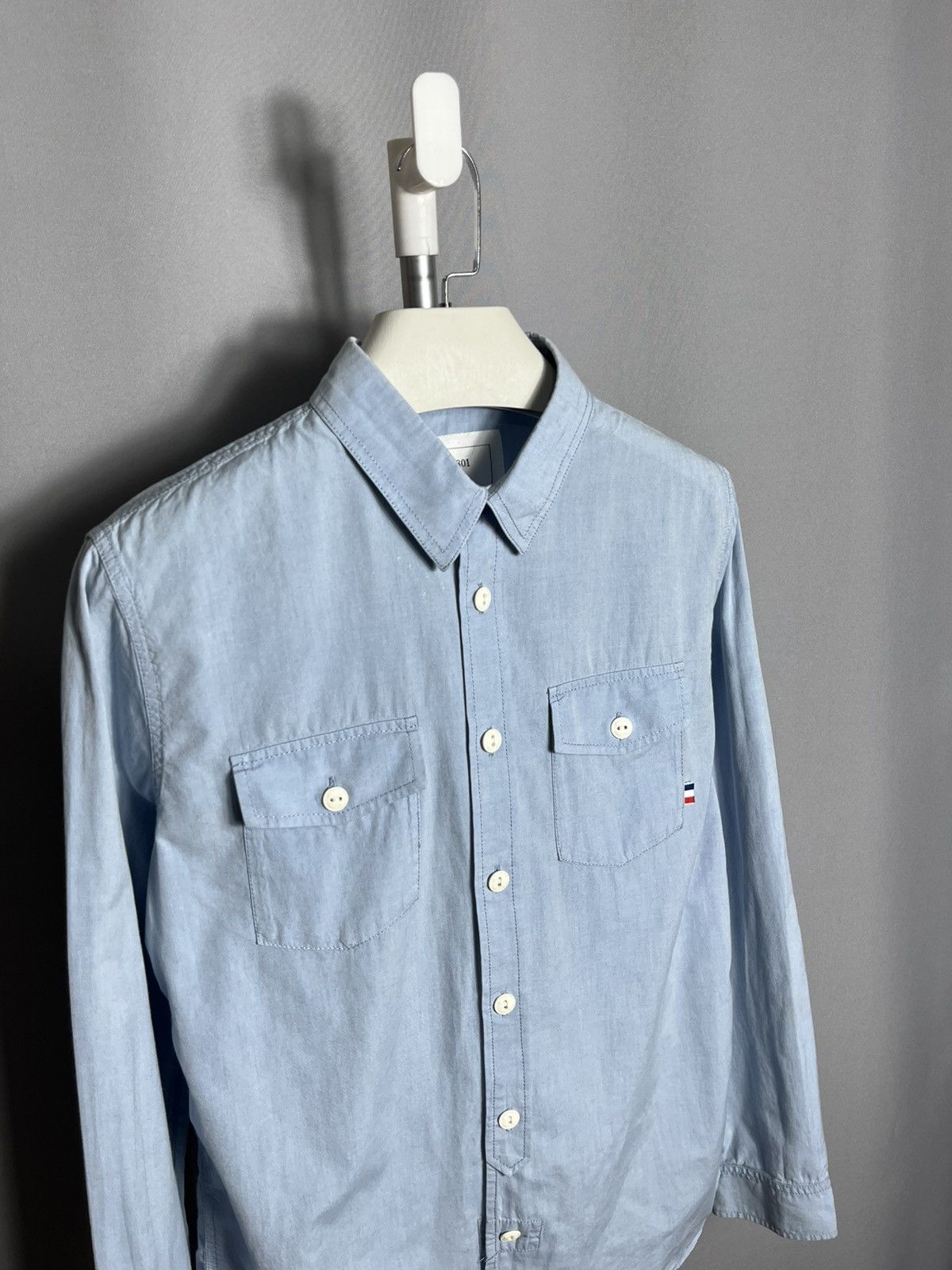 Japanese Brand 20020801 mens shirt blue PLST long sleeve button ups Size US S / EU 44-46 / 1 - 3 Thumbnail