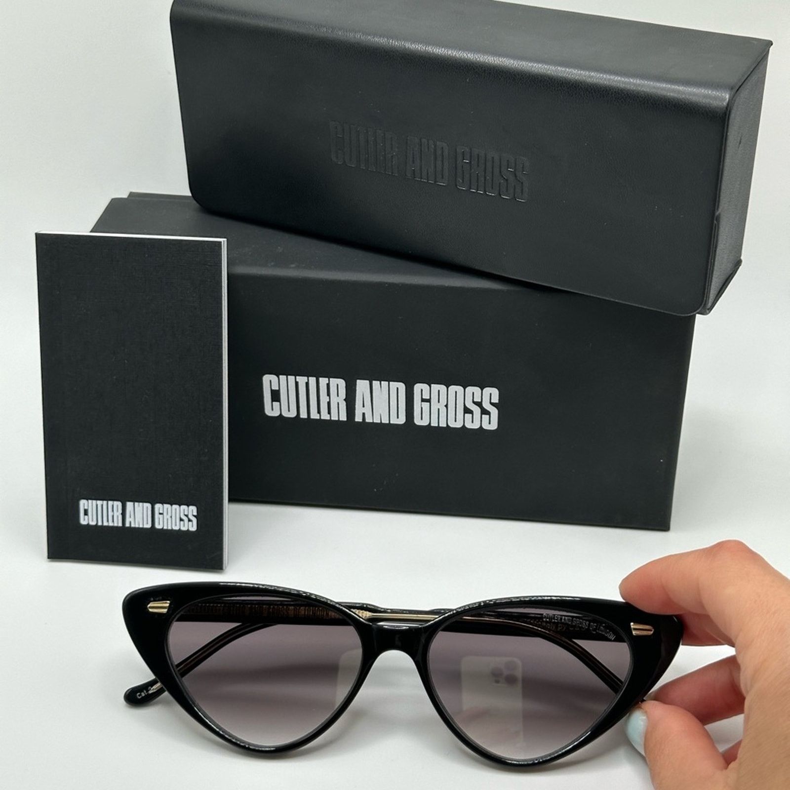 Cutler and Gross BRAND NEW CUTLER AND GROSS CG1330S 004 Black Cat Eye Women Size ONE SIZE - 9 Thumbnail