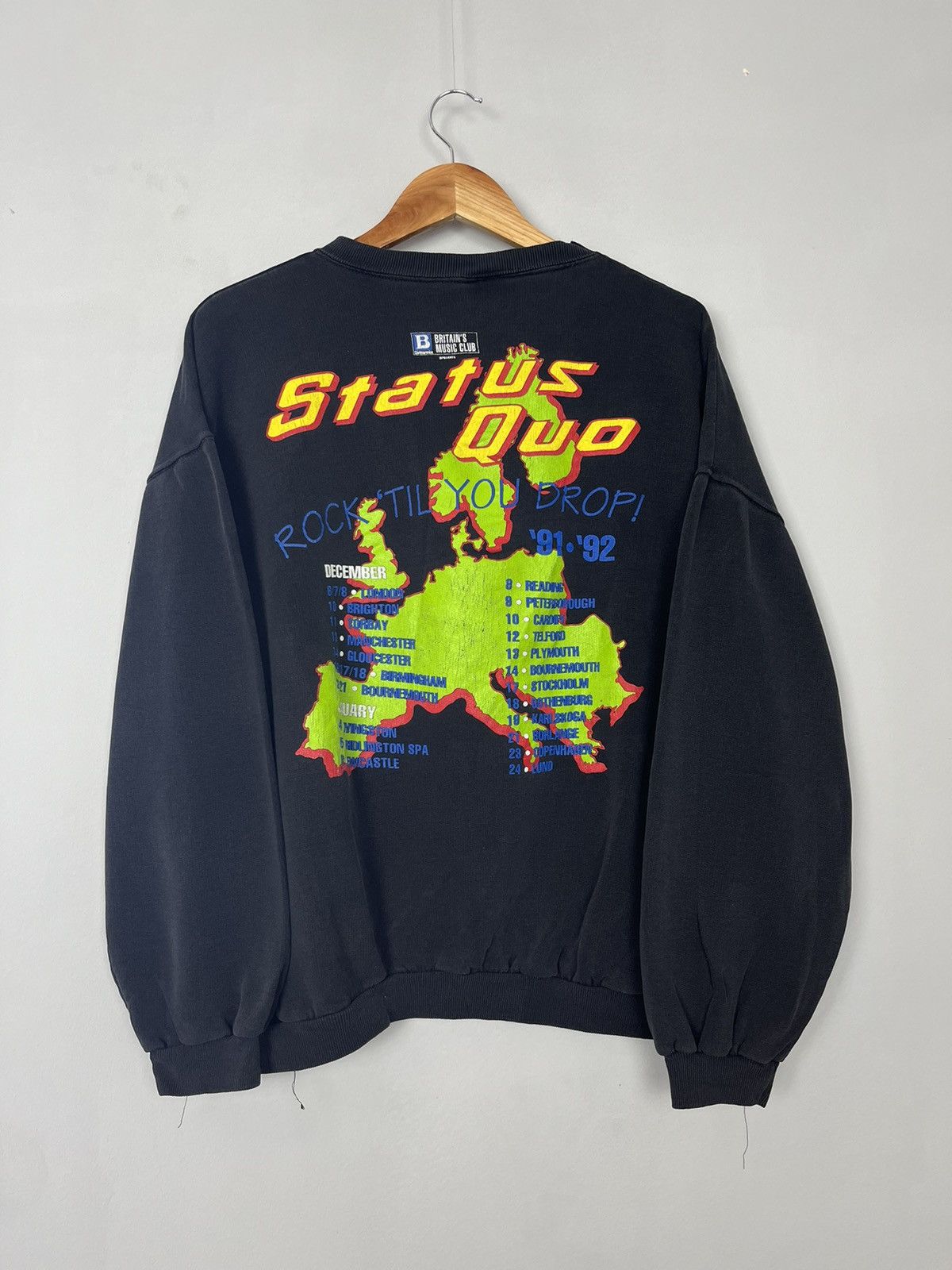 Band Tees × Vintage Status Quo Rock Til` You Drop Vintage 1991 Sweatshirt Size US XL / EU 56 / 4 - 6 Thumbnail