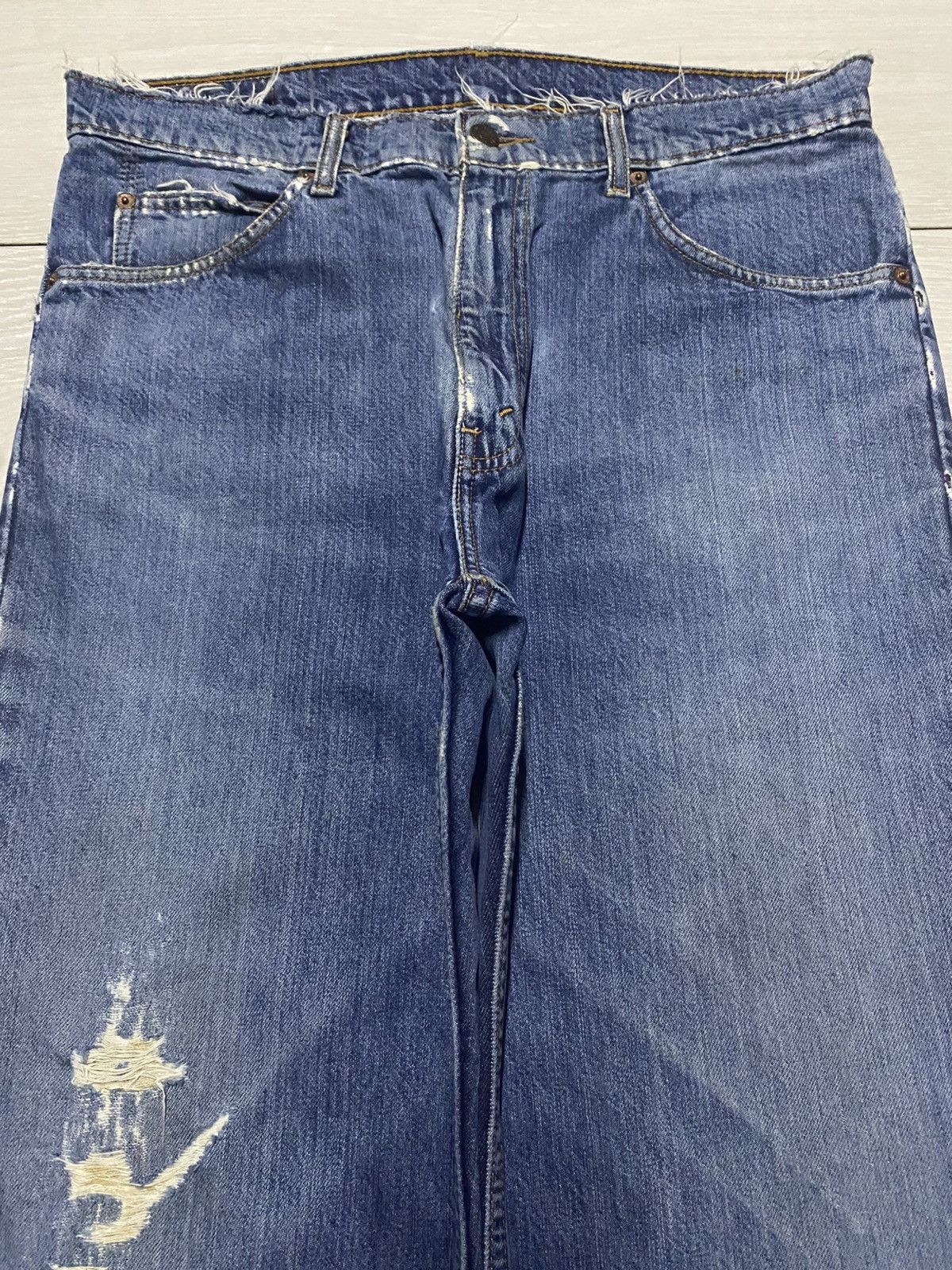 Levi's Vintage Levis 607 Orange Tab Distressed Loose Jeans Size US 34 / EU 50 - 3 Thumbnail