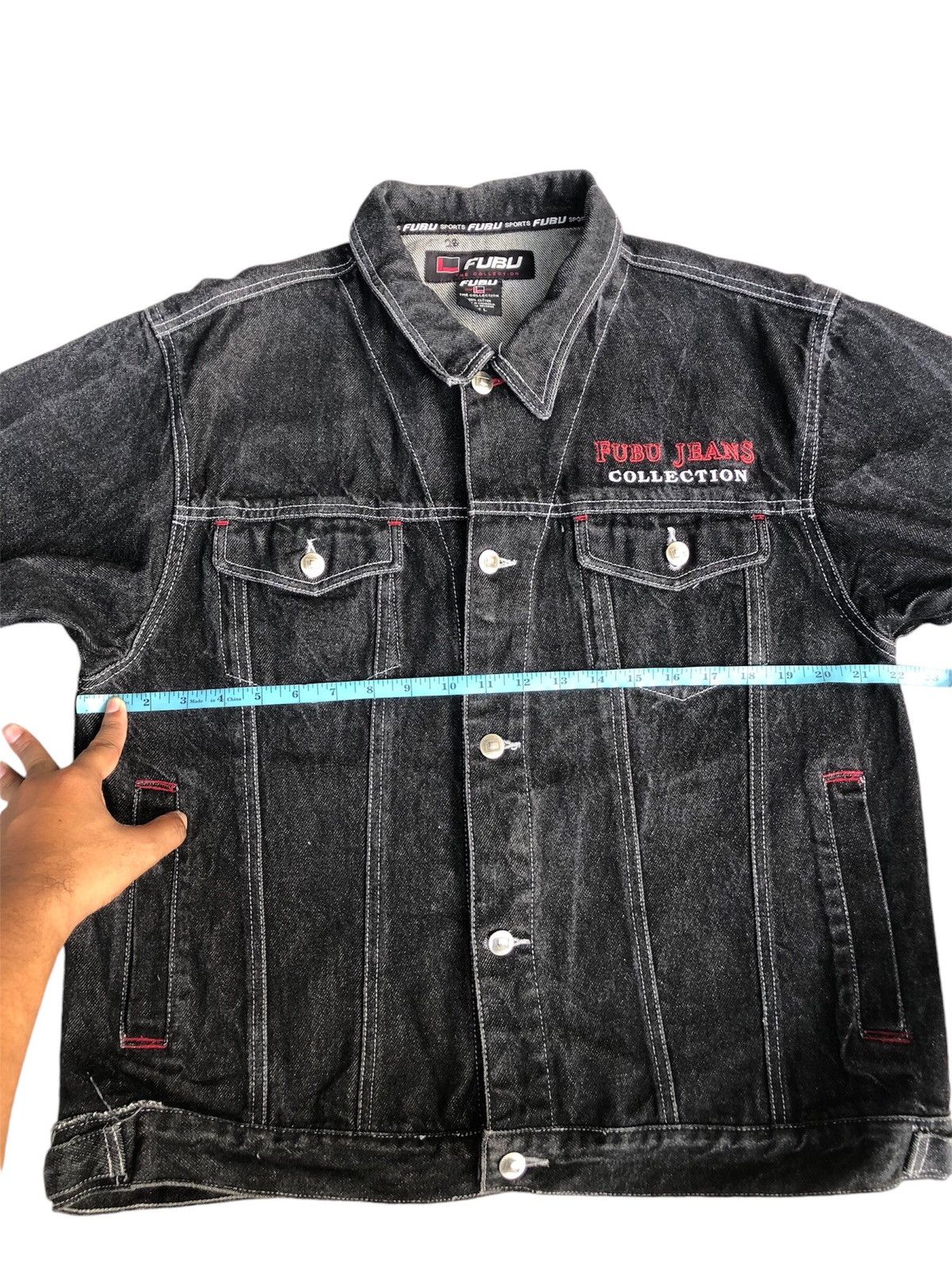 Fubu Y2k Fubu Denim Jacket Embroidered Jeans Size US L / EU 52-54 / 3 - 21 Thumbnail