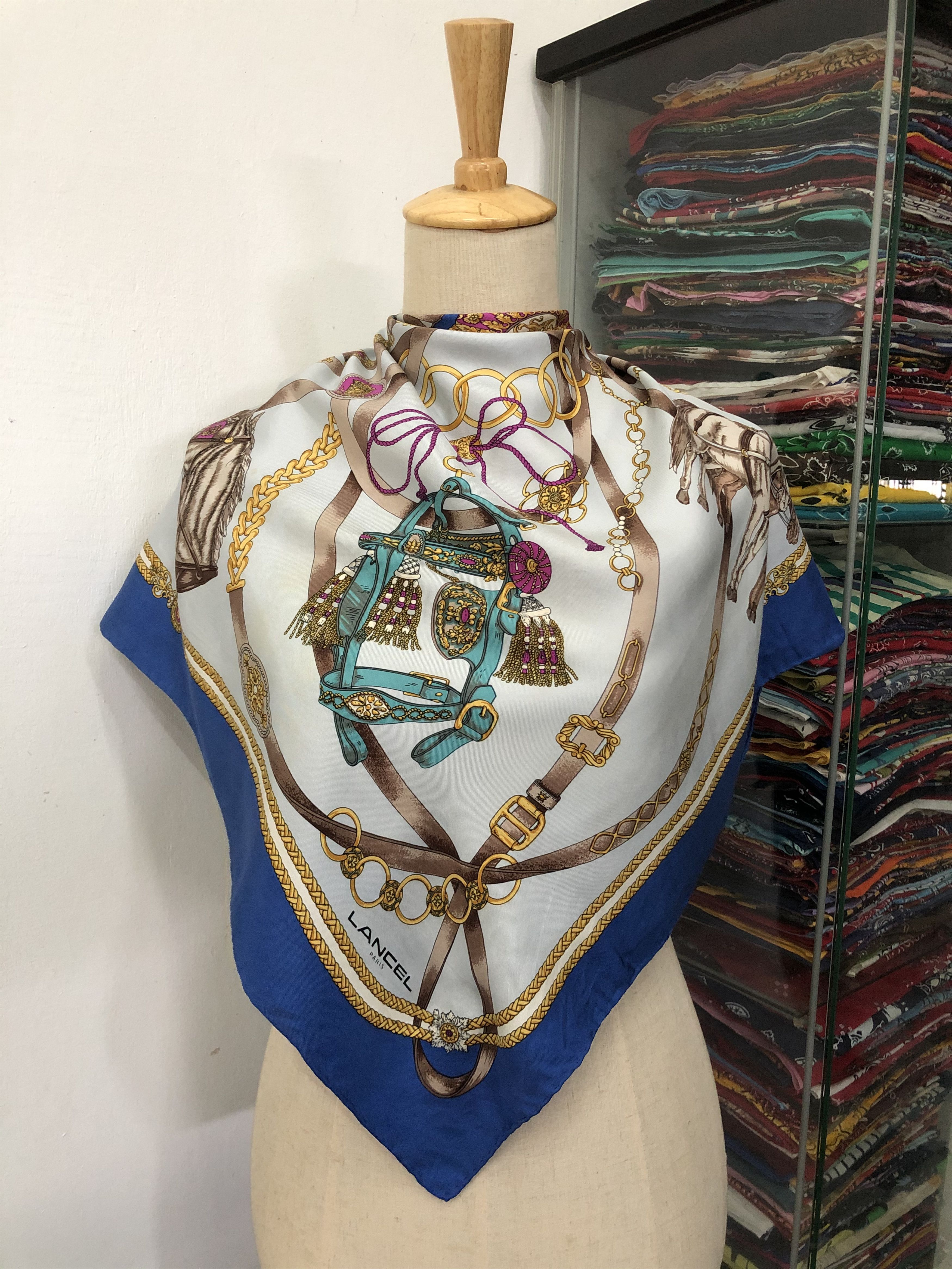 Lancel × Vintage Vintage Lancel Silk Scarf Size ONE SIZE - 1 Thumbnail