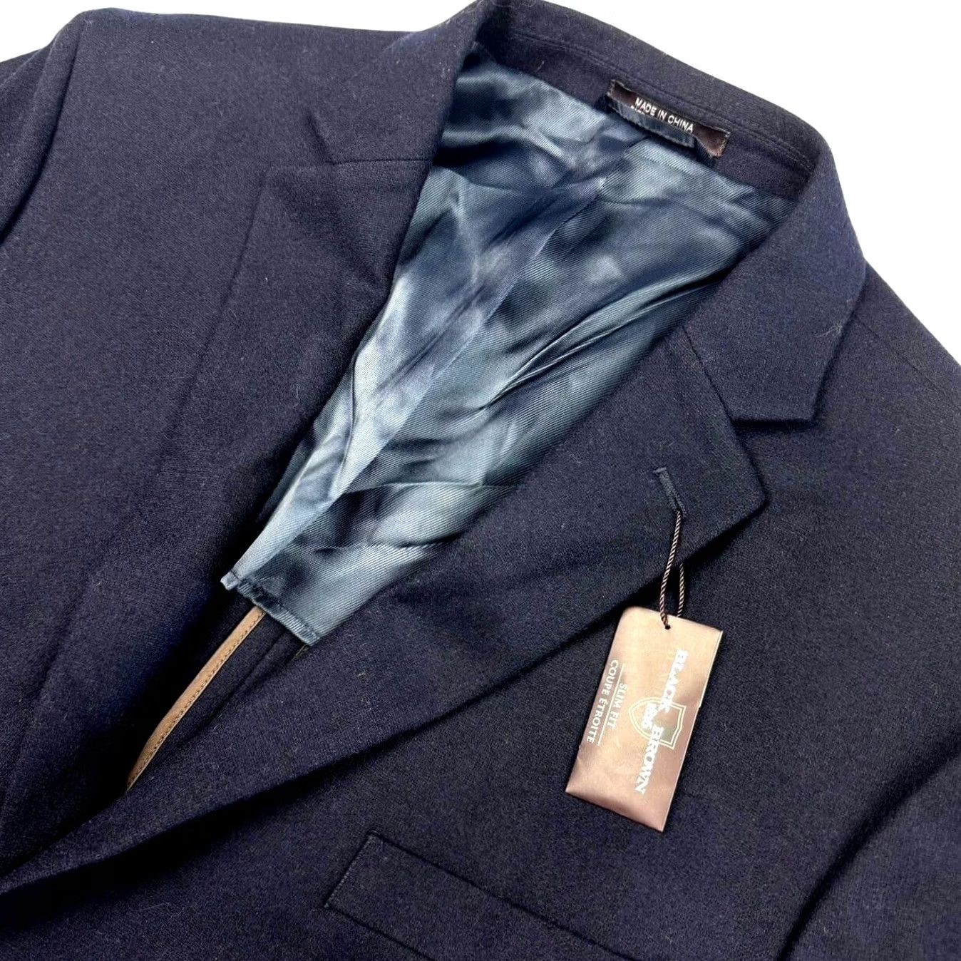 Vintage JACK Men's Slim Blazer Black Wool/Polyester 46L Size 46R - 2 Thumbnail
