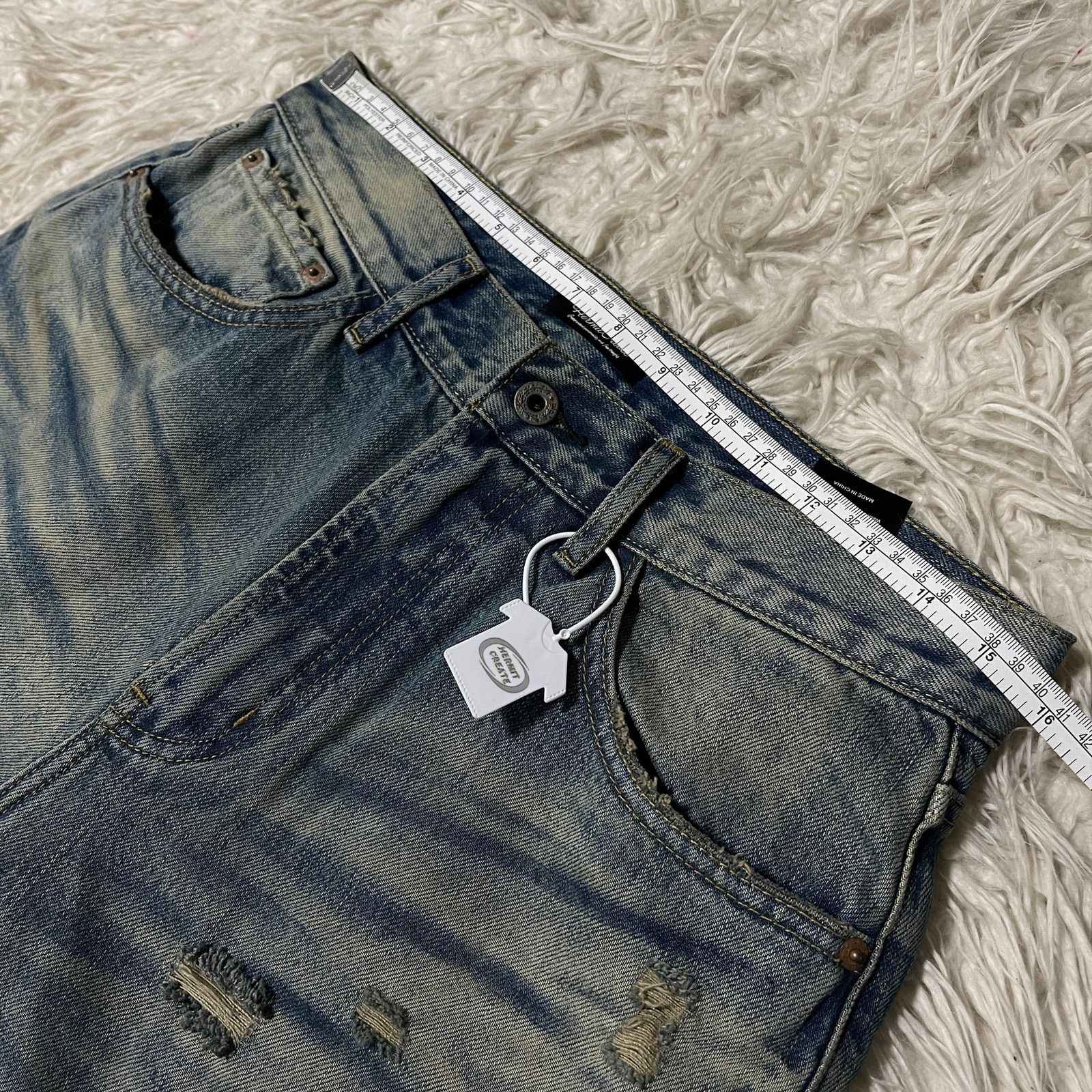 If Six Was Nine × Japanese Brand × Vintage Vintage Faded Wash Distressed Wideleg Baggy Denim Jeans Blue Size US 31 - 14 Thumbnail