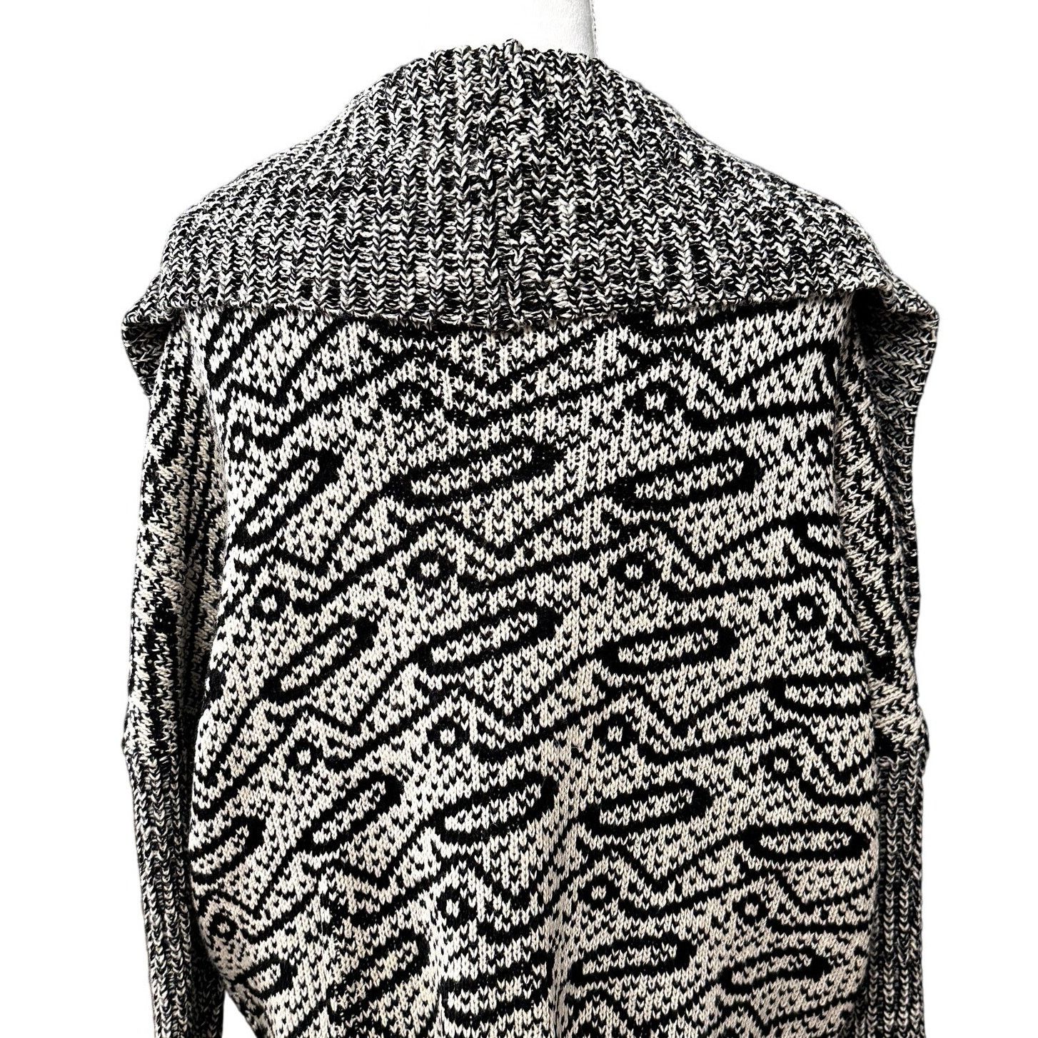 H&M H&M Oversized Cardigan Sweater Open Front Black Cream M NWT Size M / US 6-8 / IT 42-44 - 5 Thumbnail