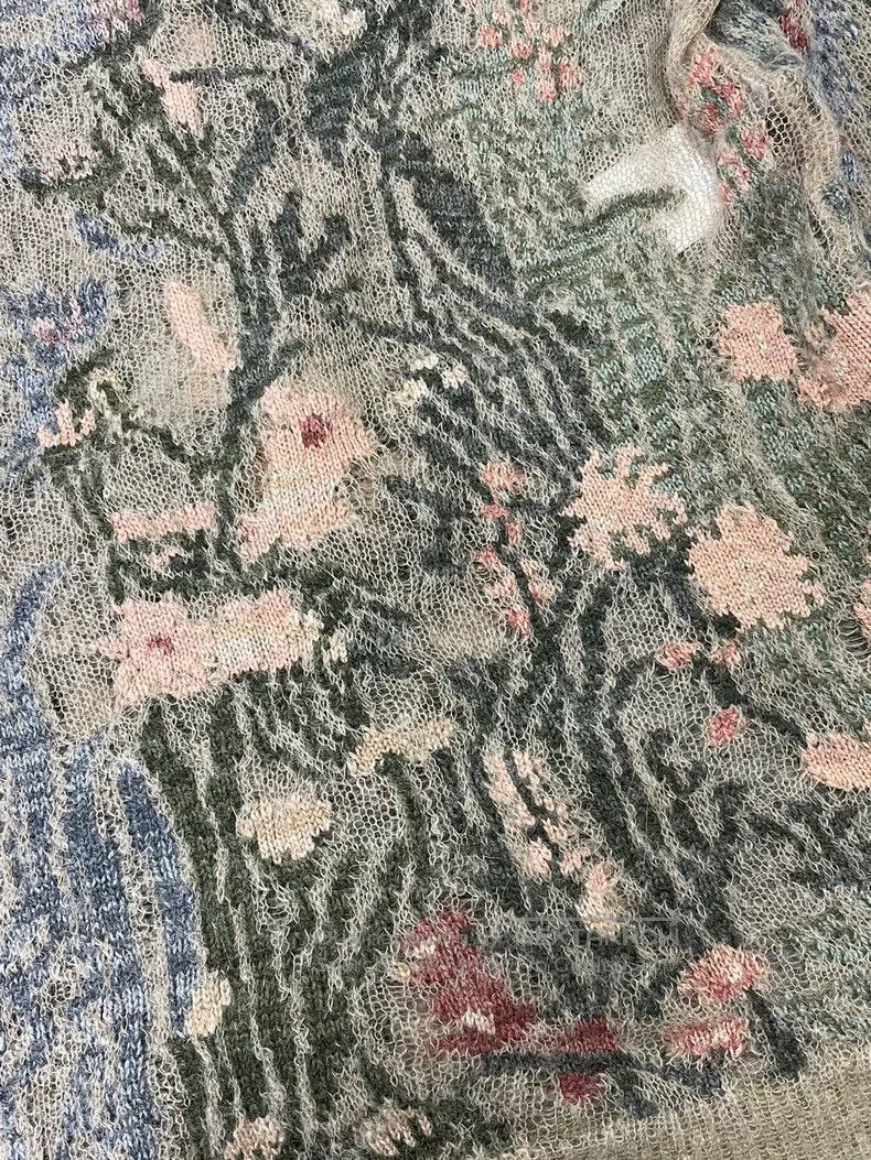 Dior Dior Colourful floral embroidered horsehair sweater Size S / US 4 / IT 40 - 2 Thumbnail