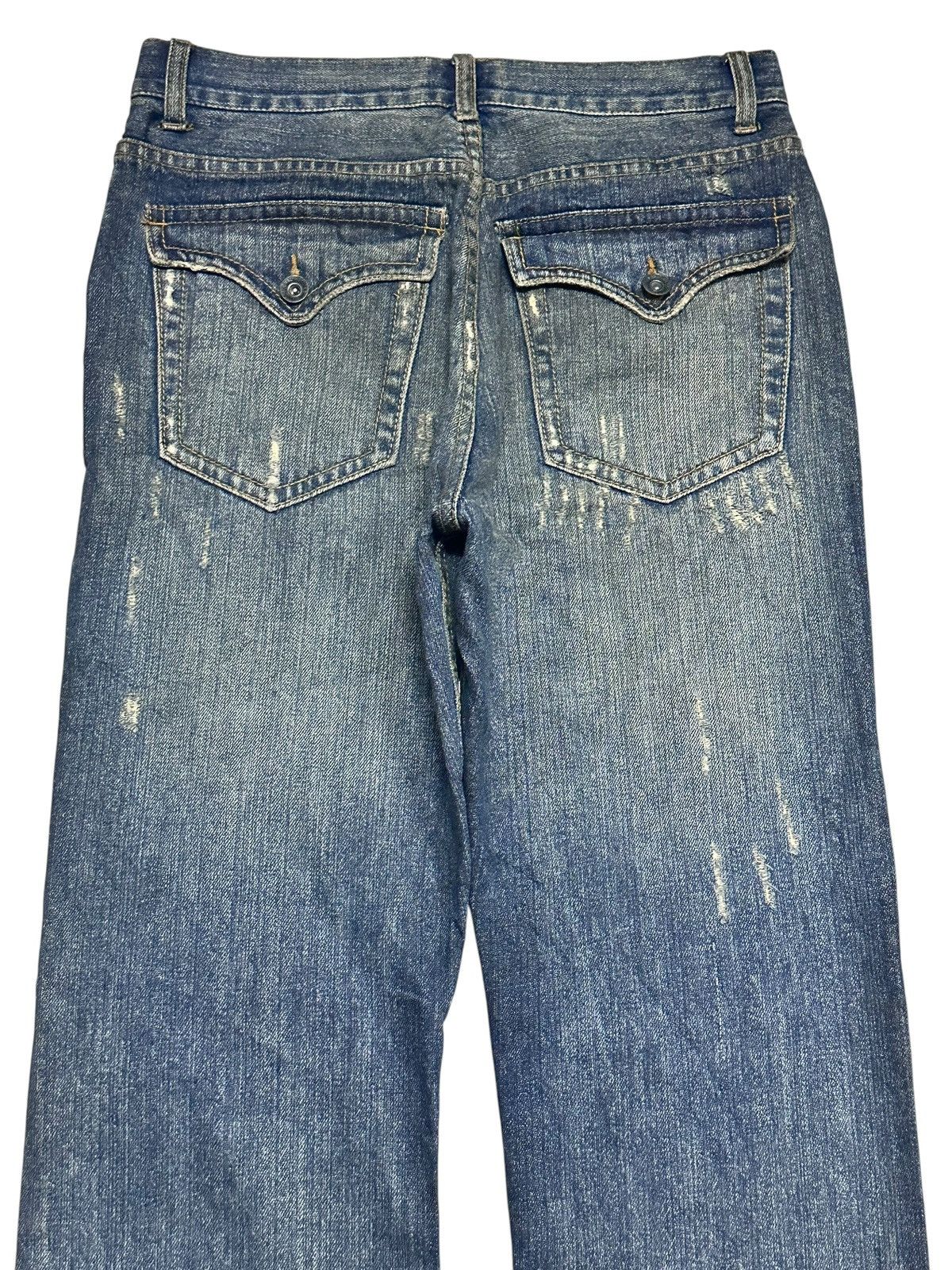 Japanese Brand Nylaus Vintage Distressed With Flare Wideleg Style & Mudwash Size US 31 - 5 Thumbnail