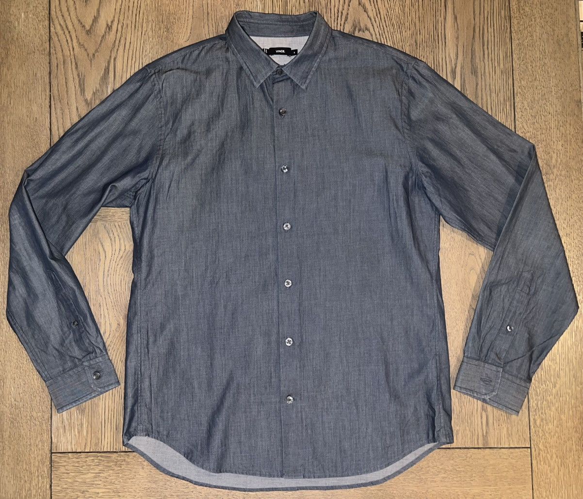 Vince Vince Chambray Button-Down Shirt, Slate Blue Size US M / EU 48-50 / 2 - 1 Thumbnail