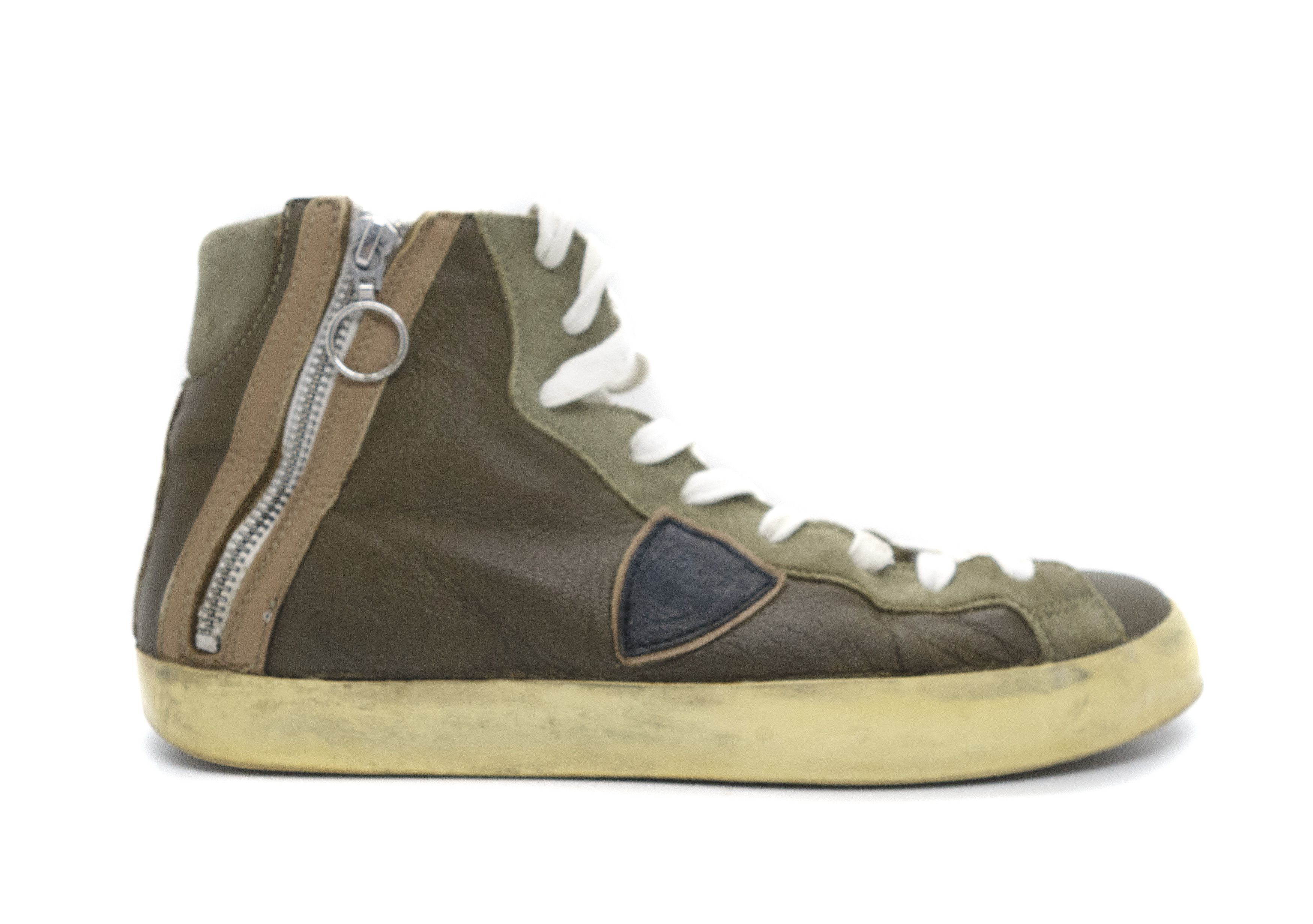 Philippe Model PRSX Grunge Zip High Top Sneakers Size US 10 / EU 43 - 1 Thumbnail