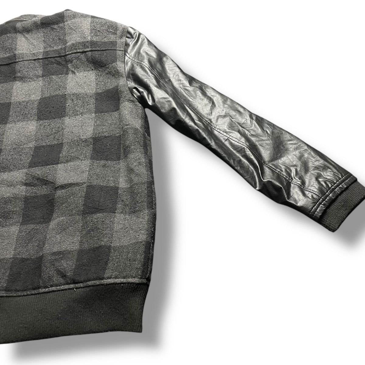 Hysteric Glamour PENTYS ROCK PATCHWORK CHECKERED WOOL + LEATHER BOMBER JACKET Size US M / EU 48-50 / 2 - 10 Thumbnail