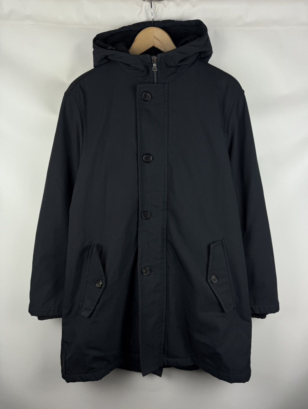 トップス 04ss archive prada full zip parka Prada // Blue Denim Hooded Zip Jacket – VSP Consignment
