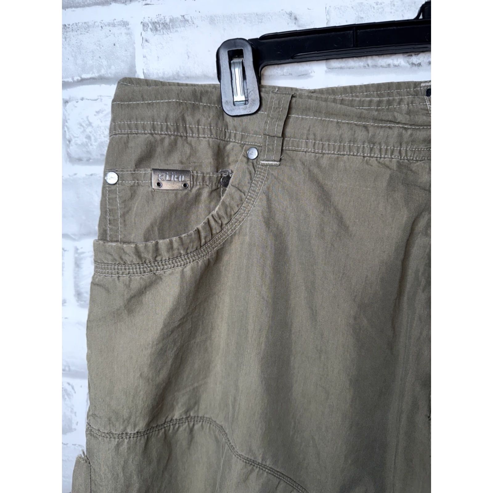 Vintage KUHL Cargo Hiking Pants Mens 38x32 Green Nylon Blend Cotton Size US 38 / EU 54 - 4 Thumbnail