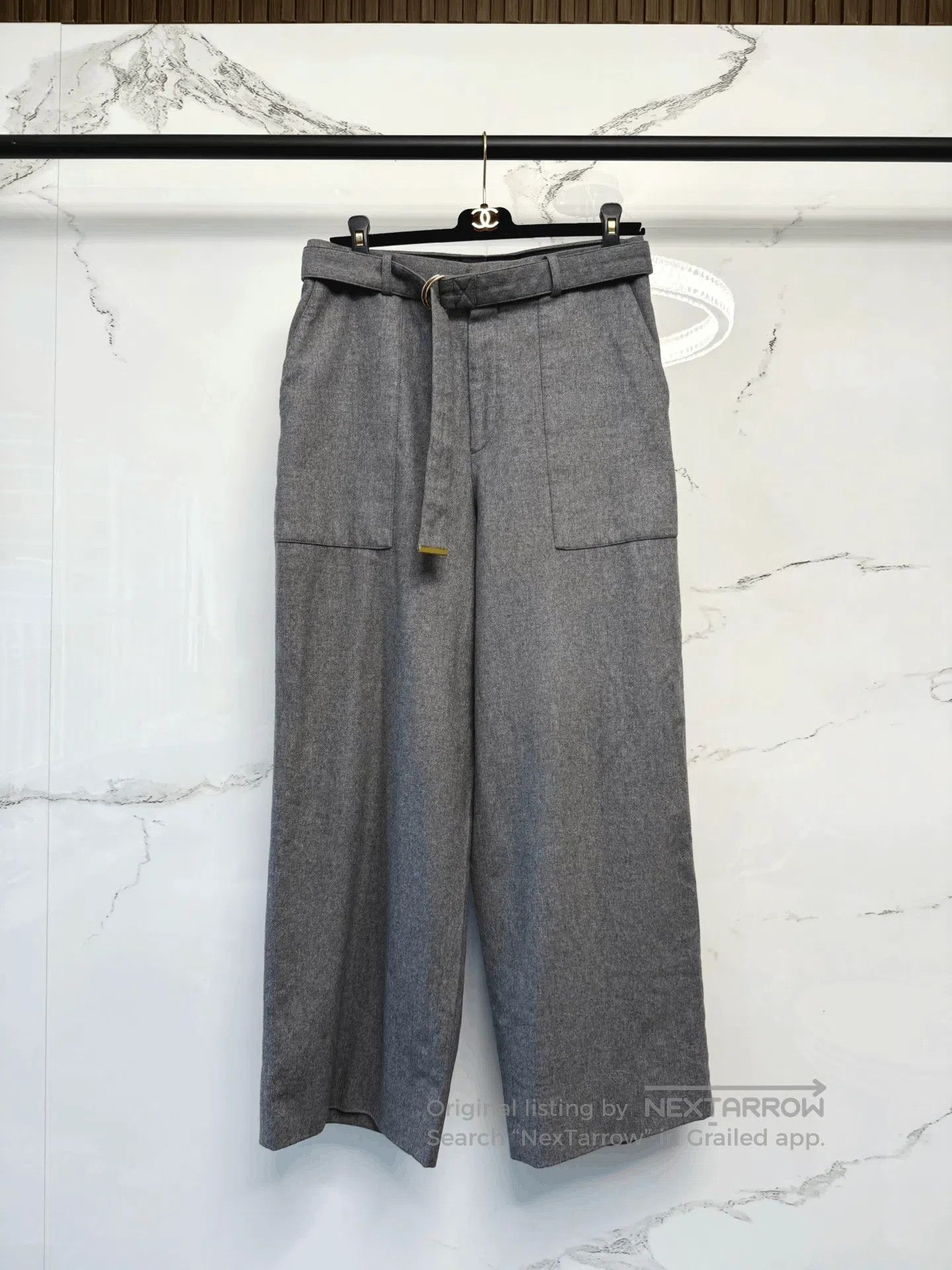 Celine celine gray cashmere wide-leg trousers. Size 39" - 1 Thumbnail