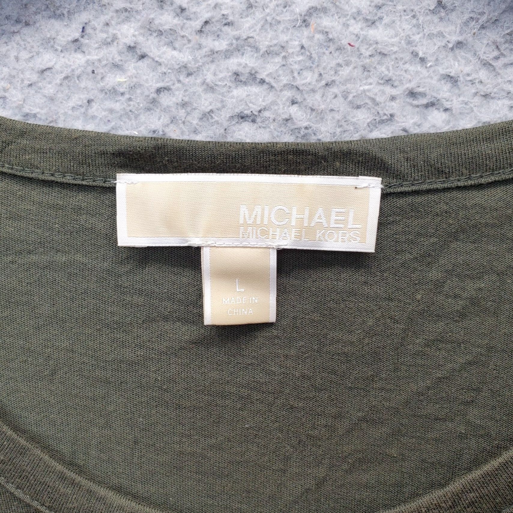 Michael Kors Michael Kors Blouse Womens L Green Round Neck Tied Side Slit Sleeve Pullover Shirt Size L / US 10 / IT 46 - 7 Thumbnail