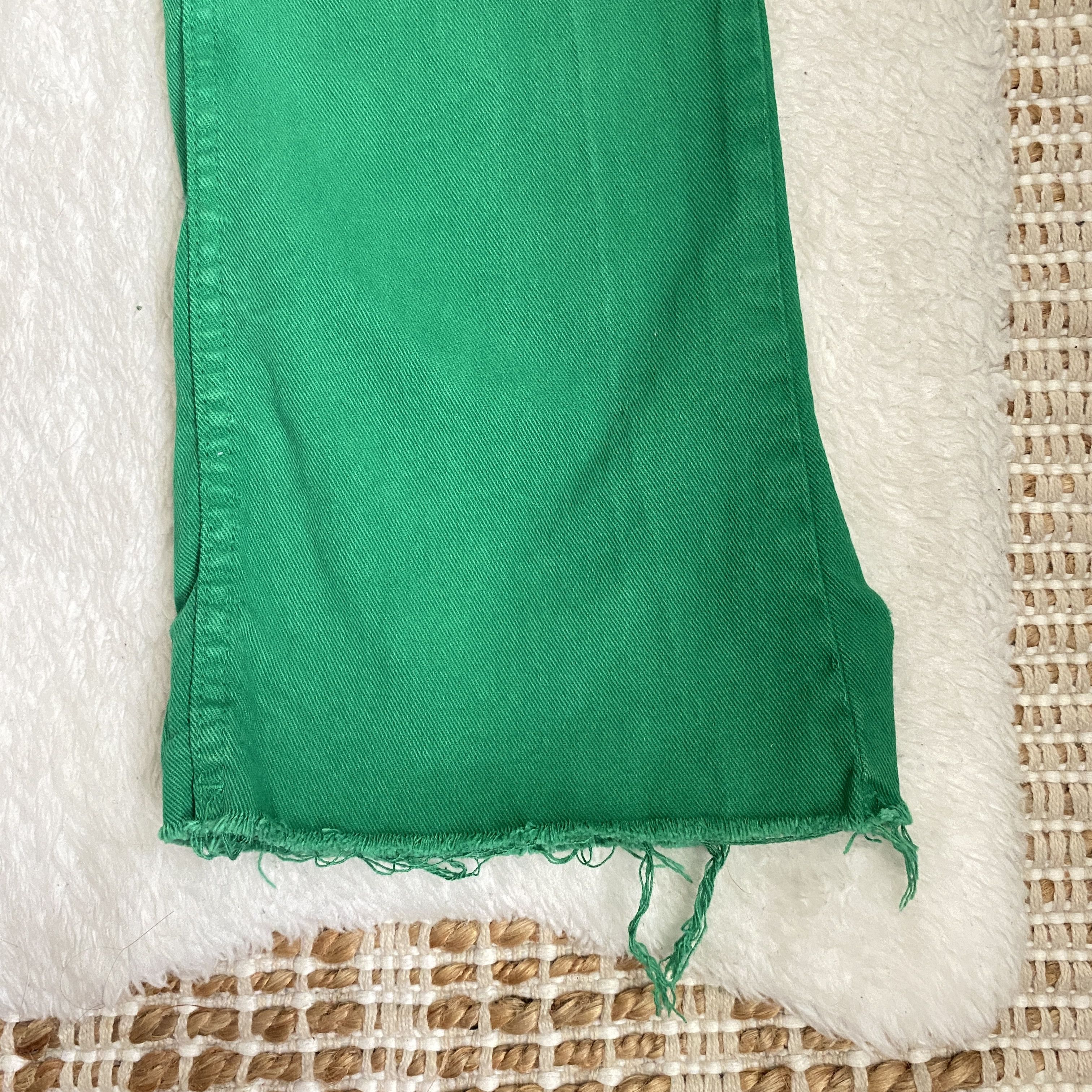 Stradivarius Stradivarius Slim Flare Jeans with Split Hem – Bright Green Size 26" / US 2 / IT 38 - 13 Thumbnail