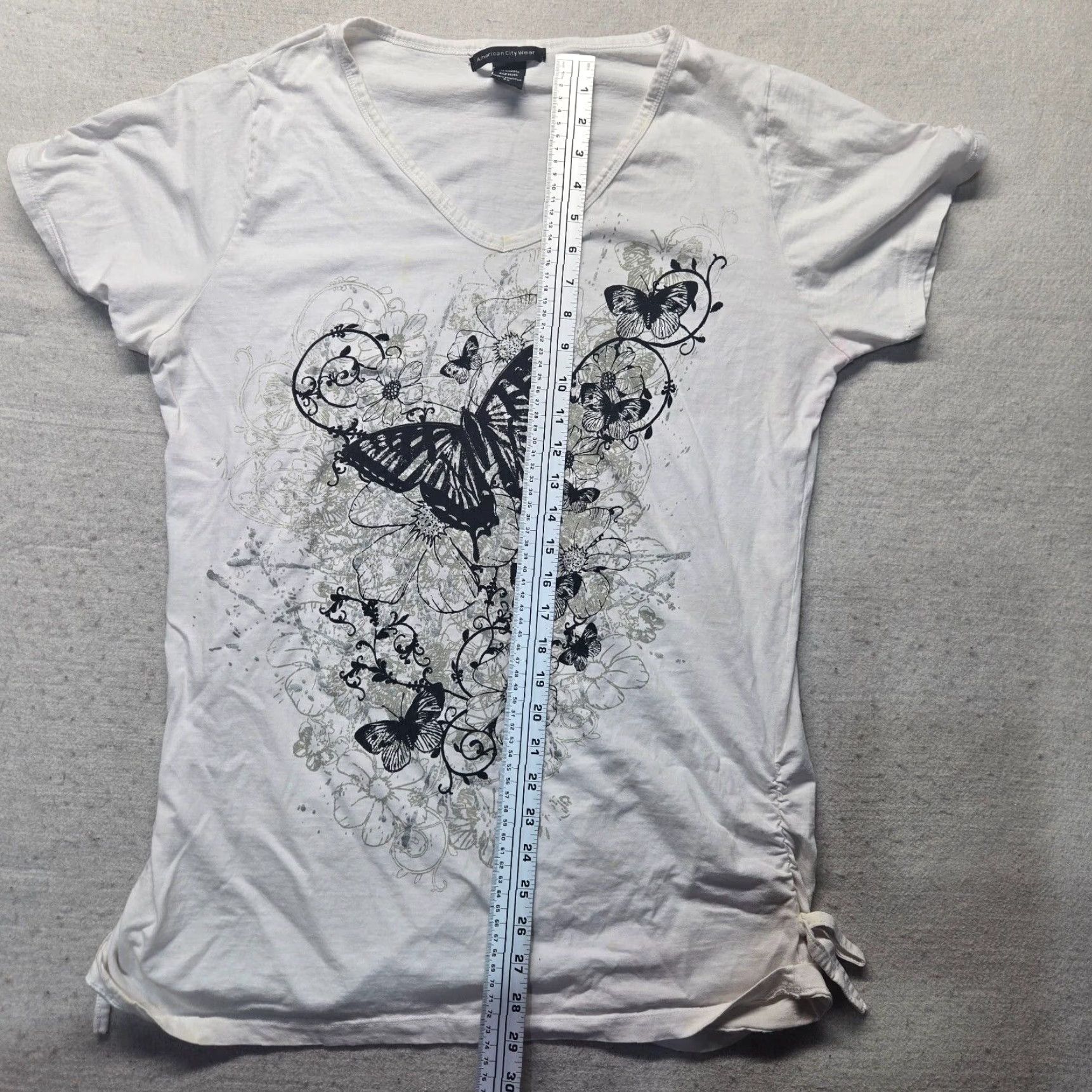 Vintage VINTAGE American City Wear Butterfly Short Sleeve Shirt Women's Plus 2X White American Butterfly Size XXL / US 16-18 / IT 52-54 - 5 Thumbnail