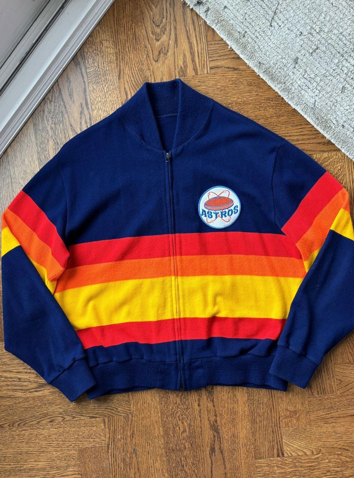Starter × Vintage 1970s Houston Astros Rainbow Dugout Jacket Vintage Sweater Size US XL / EU 56 / 4 - 2 Thumbnail
