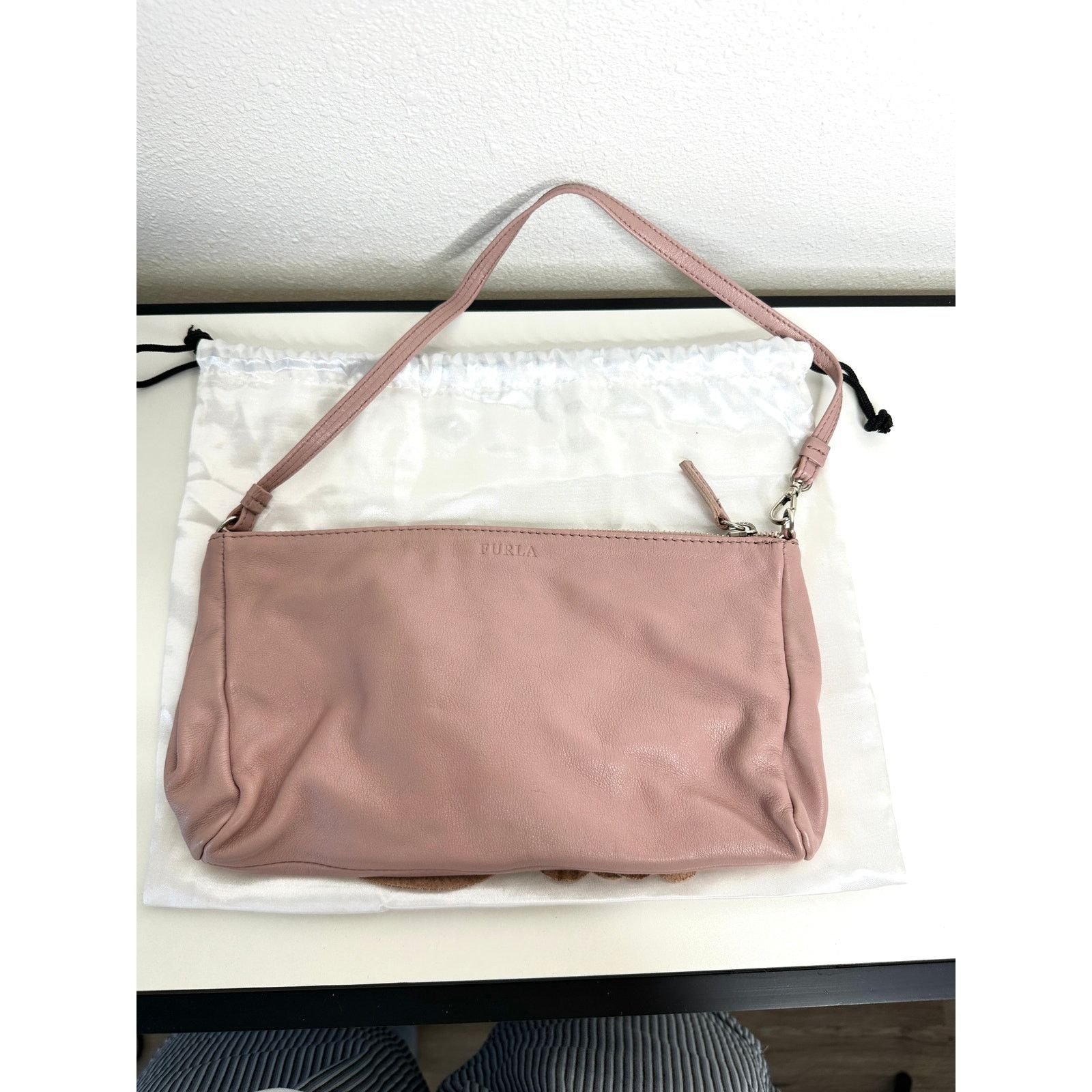 Furla NWOT Furla Dusty Pink Floral Leather Embellished Handbag Size ONE SIZE - 3 Thumbnail