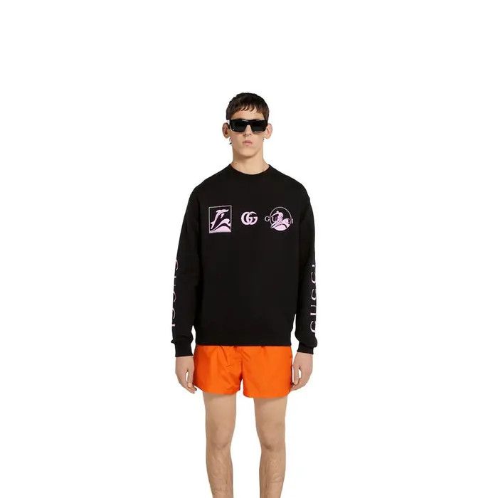 Gucci oc11z0226 Printed Cotton Sweatshirt in Black Size US XXL / EU 58 / 5 - 4 Thumbnail