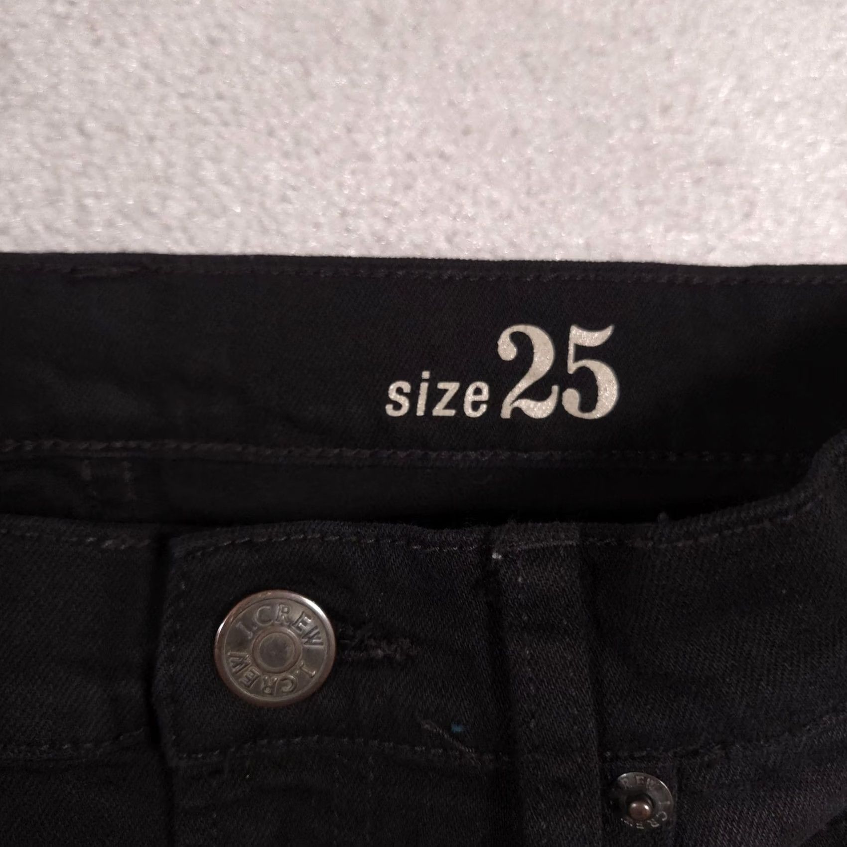 J.Crew J.CREW Toothpick Jeans Womens 25 Black Mid Rise Distressed Skinny Stretch Denim Jeans Size 42" / US 20 - 5 Thumbnail