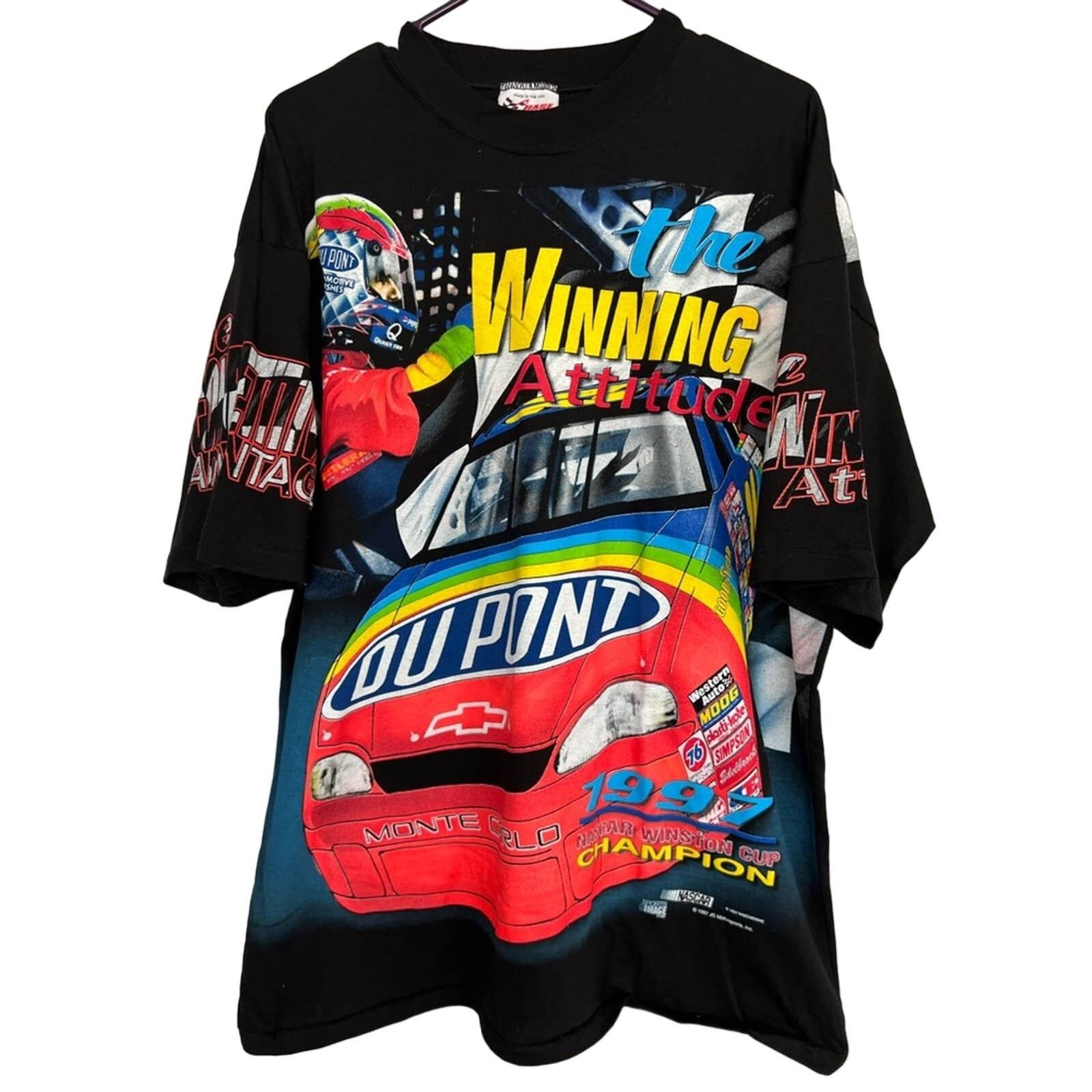 image of Chase Authentics Deadstock Vintage Chase 1997 Jeff Gordon All Over Print Aop in Black (Size XL)