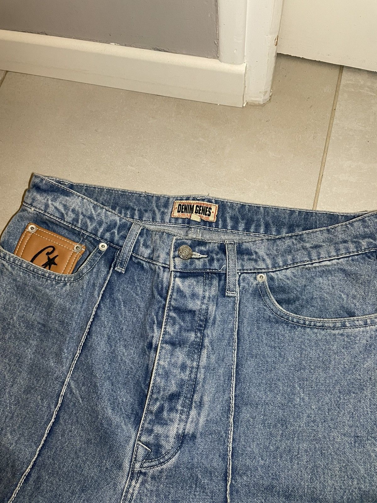 Corteiz Jean Corteiz C-Star Denim Genes Gems Blue Baggy Loose Size US 33 - 3 Thumbnail