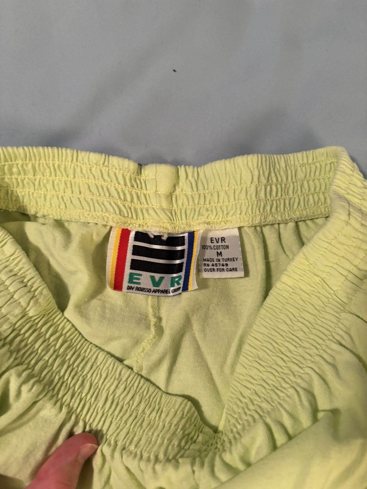 Designer × Vintage Chartreuse Cotton EVR Elastic Waistband Shorts POCKETS! Size 25" / US 0 / IT 36 - 2 Thumbnail