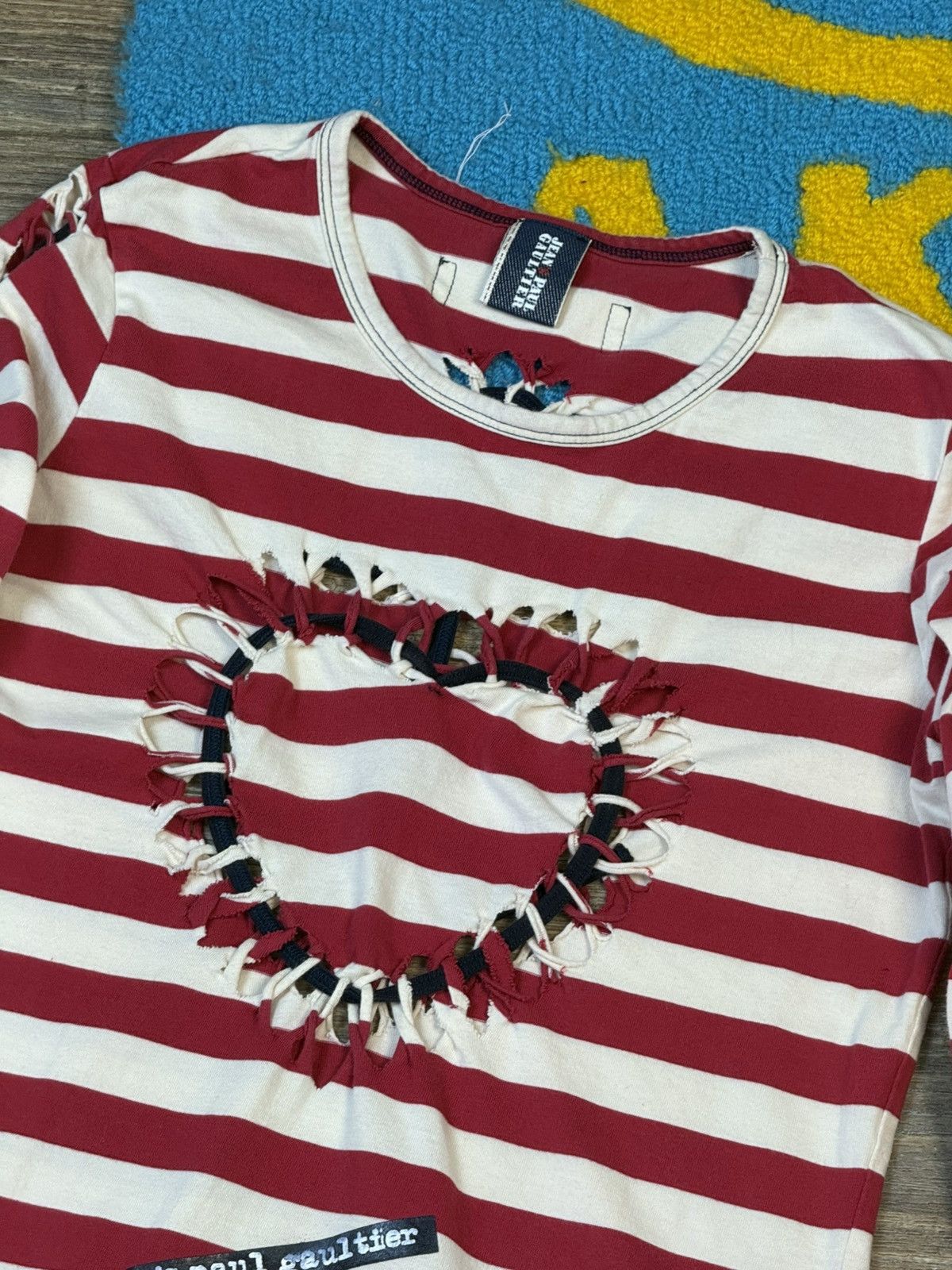 Jean Paul Gaultier Vintage Jean Paul Gaultier Heart Anchor Cutout Long Sleeve Size L / US 10 / IT 46 - 2 Thumbnail