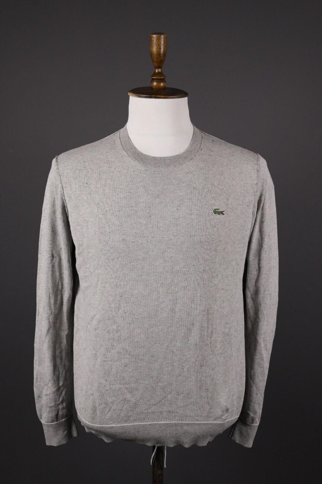 Lacoste Lacoste Live Gray Cotton Knit Sweater Size XL Size US XL / EU 56 / 4 - 1 Thumbnail