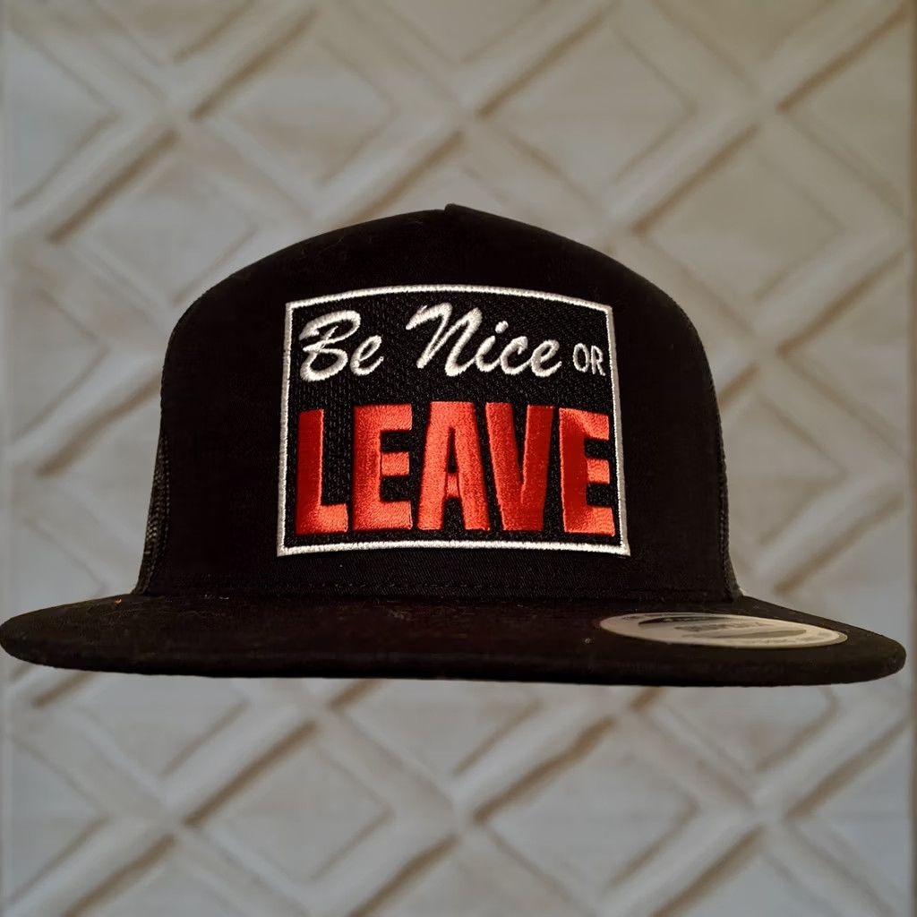 Vintage Be Nice Or Leave Snapback Adjustable Hat Black Unisex Adults One Size The Classics Mens 90s Theme Snapback Black Size ONE SIZE - 1 Thumbnail