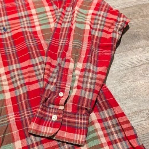 Polo Ralph Lauren VINTAGE Polo Ralph Lauren Shirt Plaid Flannel Button-Down Long Sleeve Large Red 100% Cotton Embroidered Classic Hipster 90s College Casual Mens Size US L / EU 52-54 / 3 - 3 Thumbnail