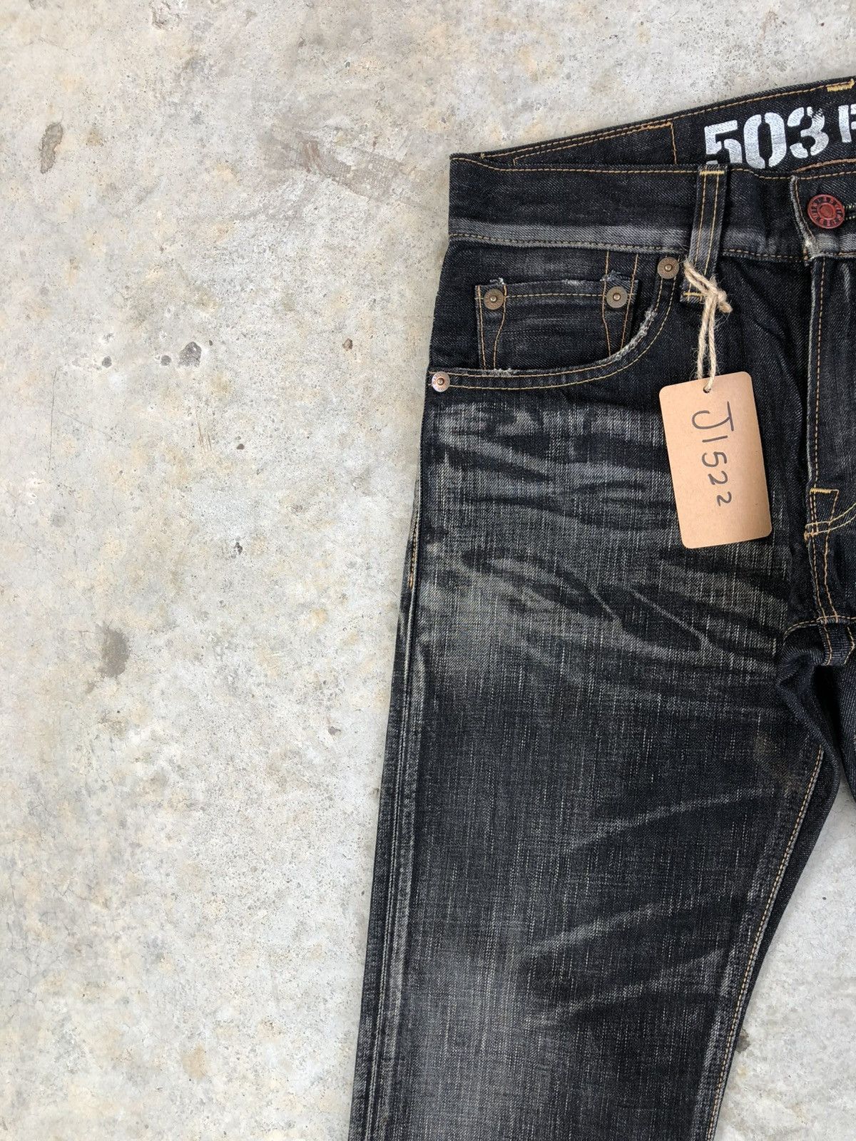 If Six Was Nine Edwin 503 Flared Distressed Jeans Whiskered Size US 30 / EU 46 - 4 Thumbnail