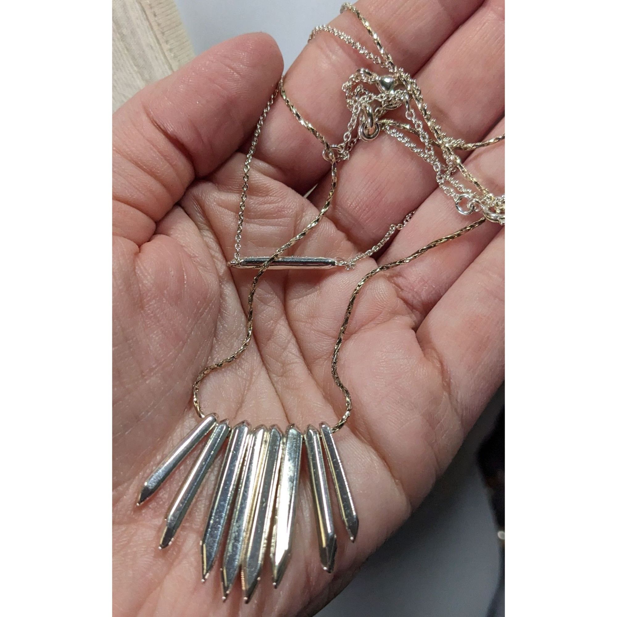 Other Stella And Dot Layered Silver Spike Pendant Necklace With Rh Size ONE SIZE - 3 Thumbnail