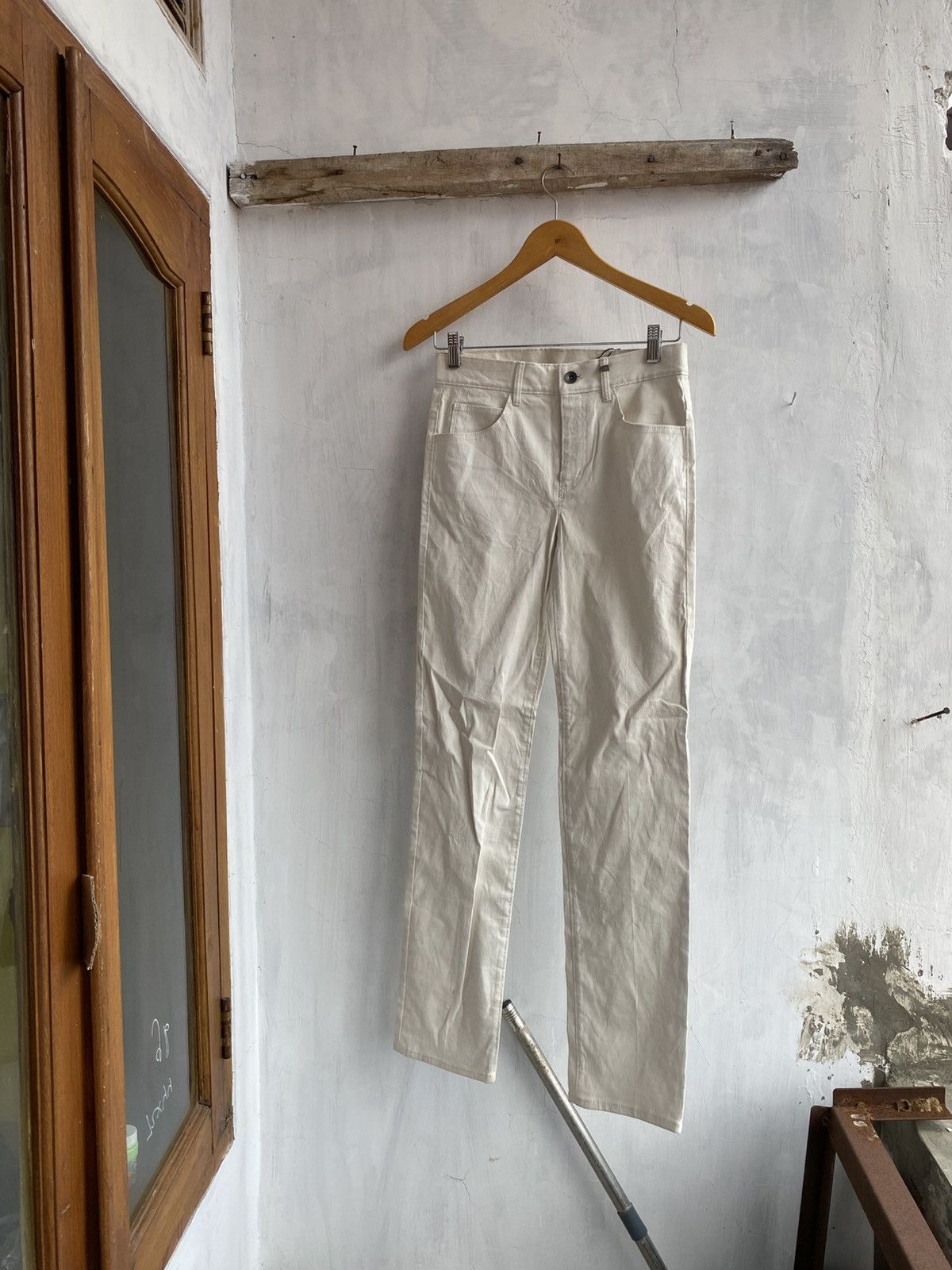 Helmut Lang ivory crease jeans Size US 30 / EU 46 - 1 Thumbnail