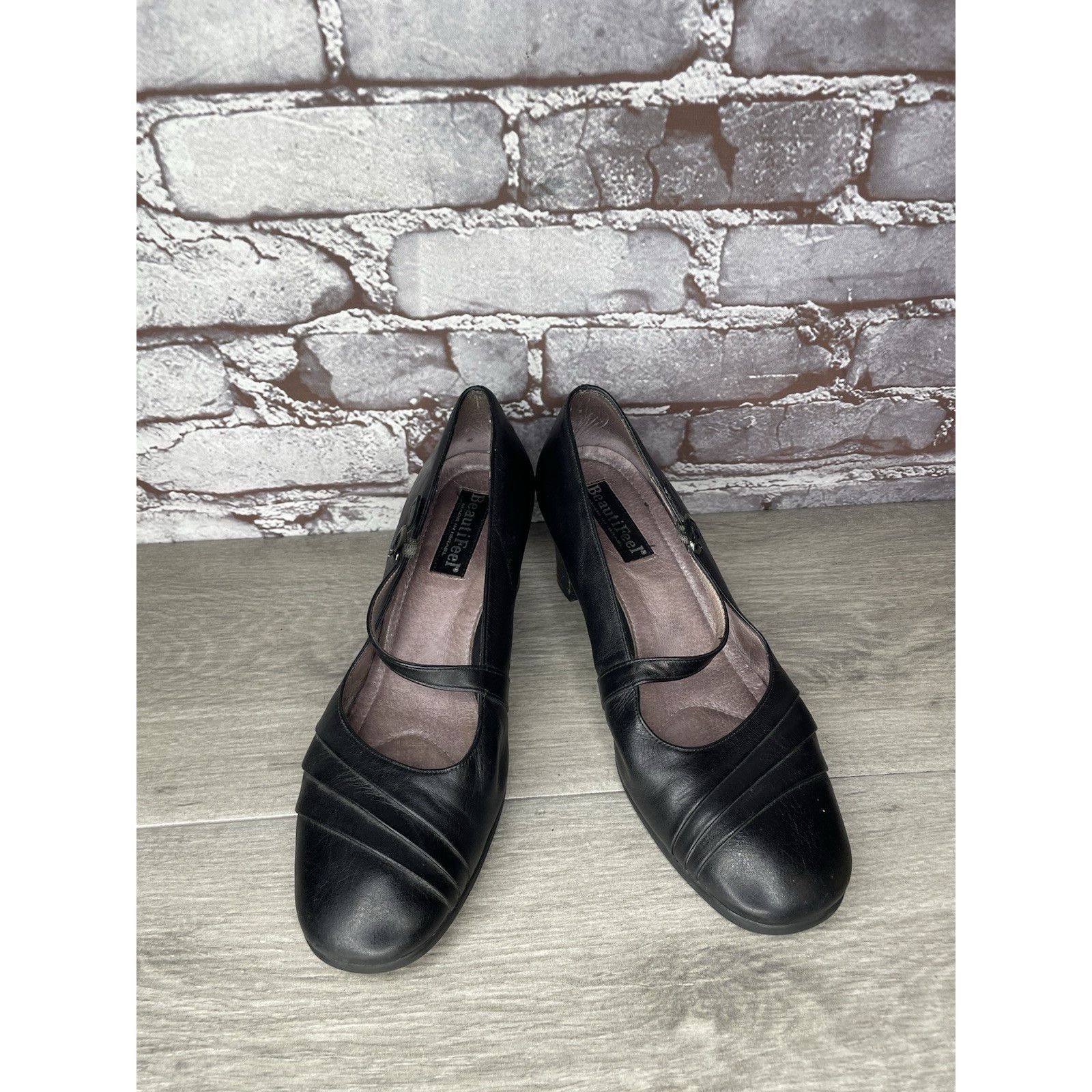 Beautiful Ful BeautiFeel Classic Black Mary Jane Heels Ankle Strap Latex S Size US 8 / IT 38 - 11 Thumbnail