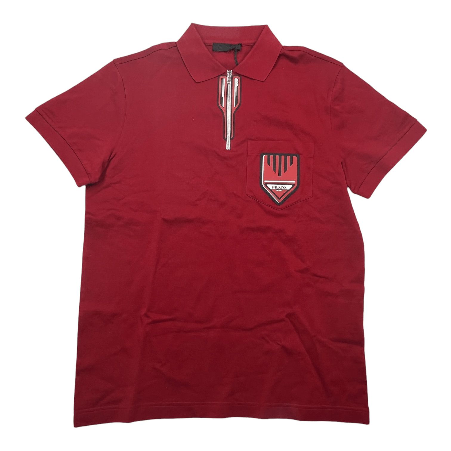 Prada Piquet Badge Polo Short Sleeve Red Size US XS / EU 42 / 0 - 1 Thumbnail