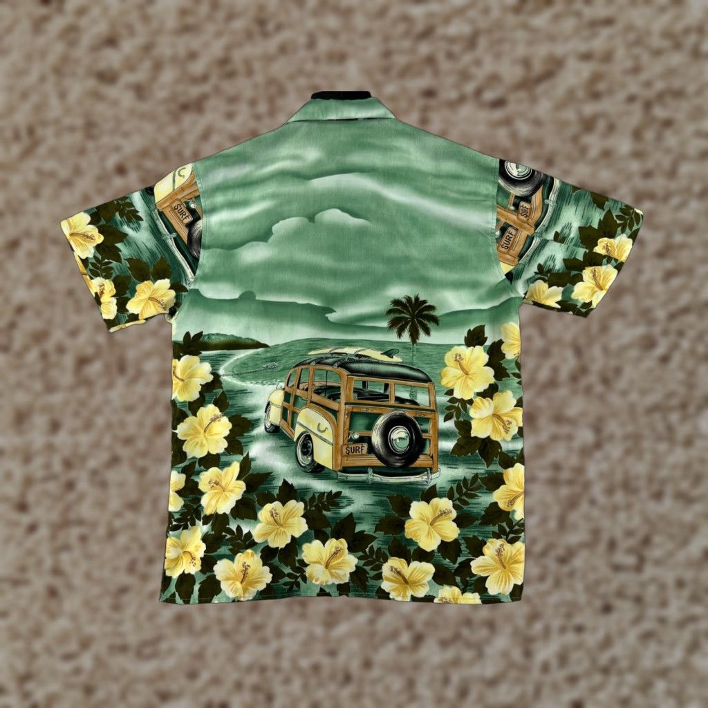 Vintage Big Brother Shirt Mens Large Green Floral Aloha Beach Hawaiian Vacation Resort Shirt Size US L / EU 52-54 / 3 - 1 Thumbnail