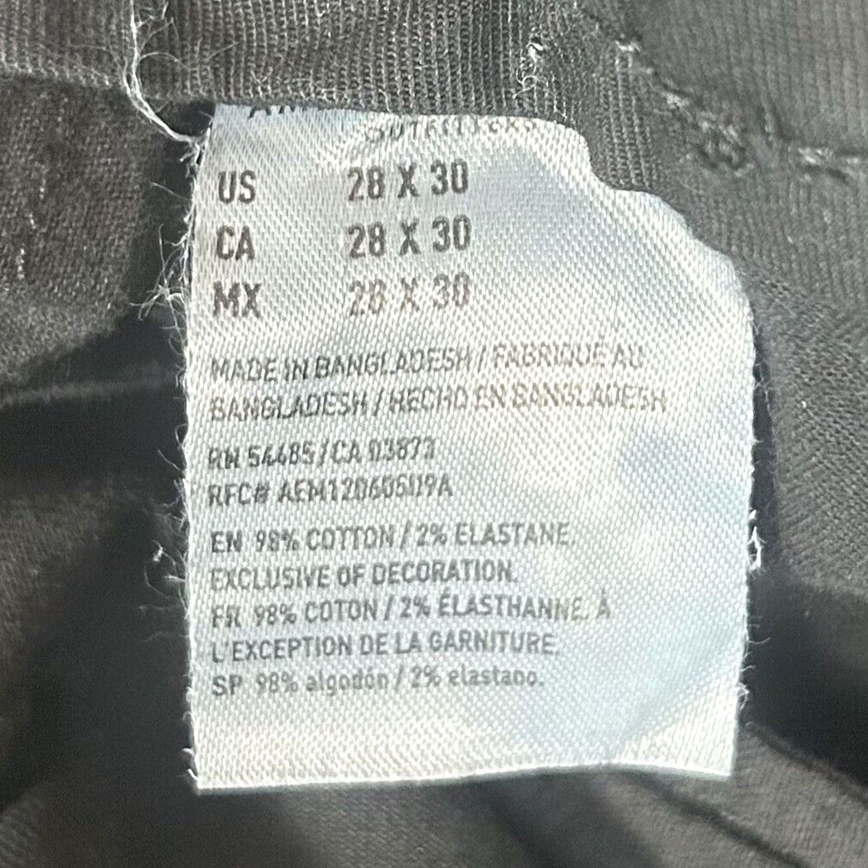 American Eagle Outfitters American Eagle Jeans Mens 28 x 30 Straight Stretch Regular Black Mid Rise Inseam 30 Size US 28 / EU 44 - 5 Thumbnail