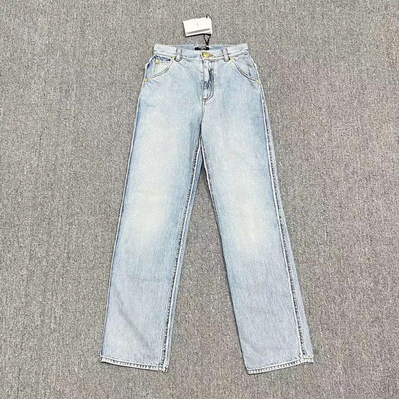 Balmain Balmain Light Blue Cotton Women's Jeans Size S 0089 Size 24" / US 00 / IT 34 - 1 Thumbnail