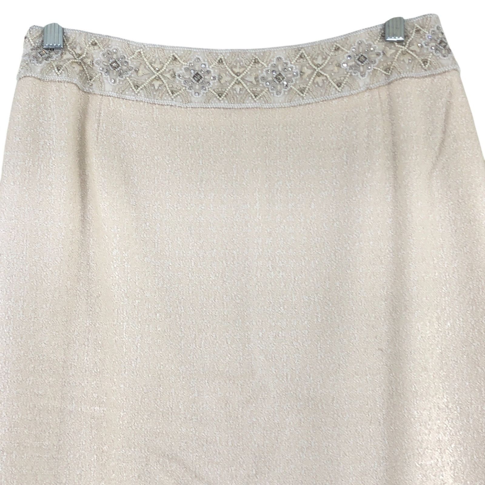 Escada Escada Size 38 US M Skirt Pencil Beaded Silk Wool TINY FLAW Size 29" - 2 Thumbnail
