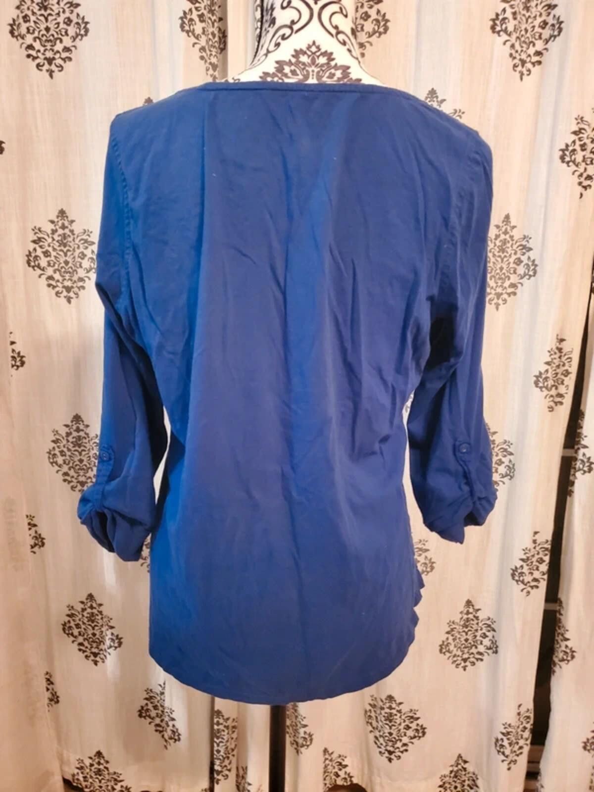 Charter Club Blue Charter Club blouse with ruffles Size M / US 6-8 / IT 42-44 - 4 Thumbnail