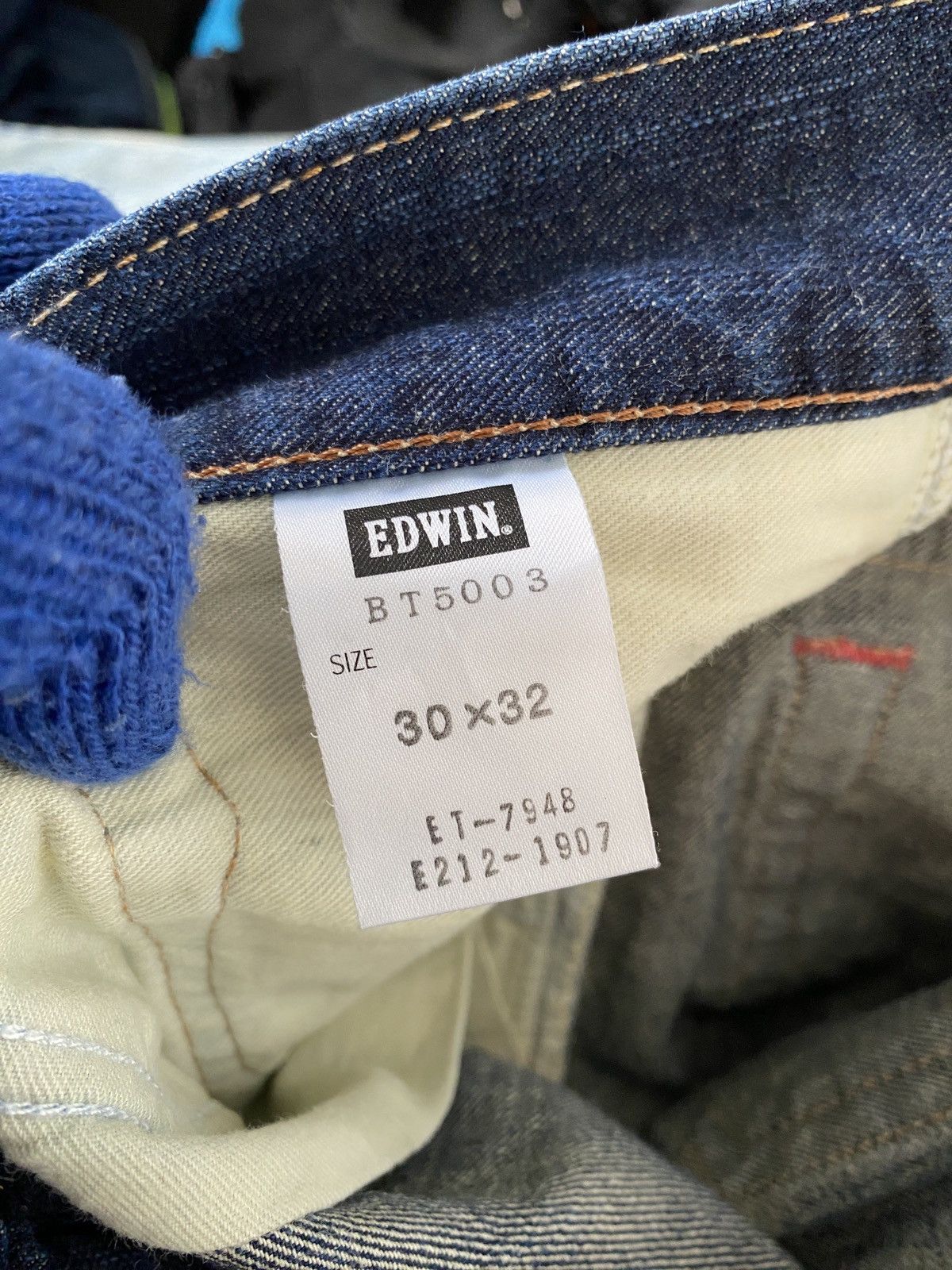 Edwin Japanese Brand Edwin 503 Blue Trip Distressed Denim Size US 31 - 18 Thumbnail