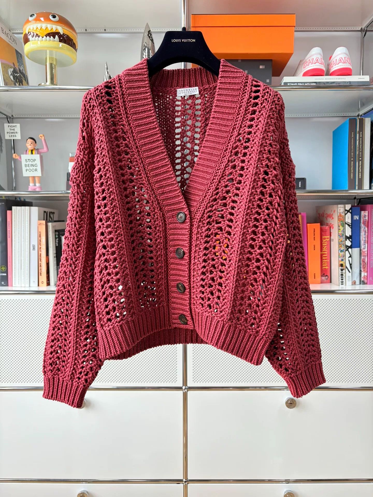Brunello Cucinelli Red Cotton Cardigan