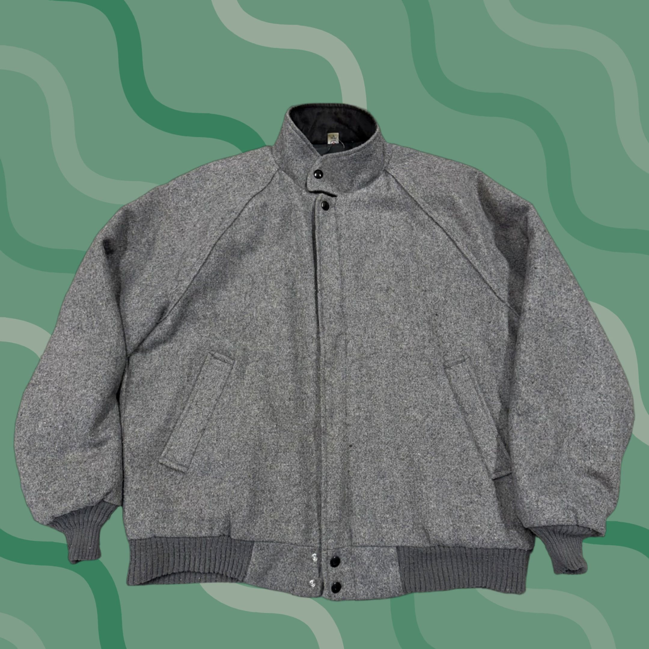 Vintage VINTAGE Wool Bomber Jacket Mens L Gray Insulated Lined Full Zip USA Size US L / EU 52-54 / 3 - 1 Thumbnail