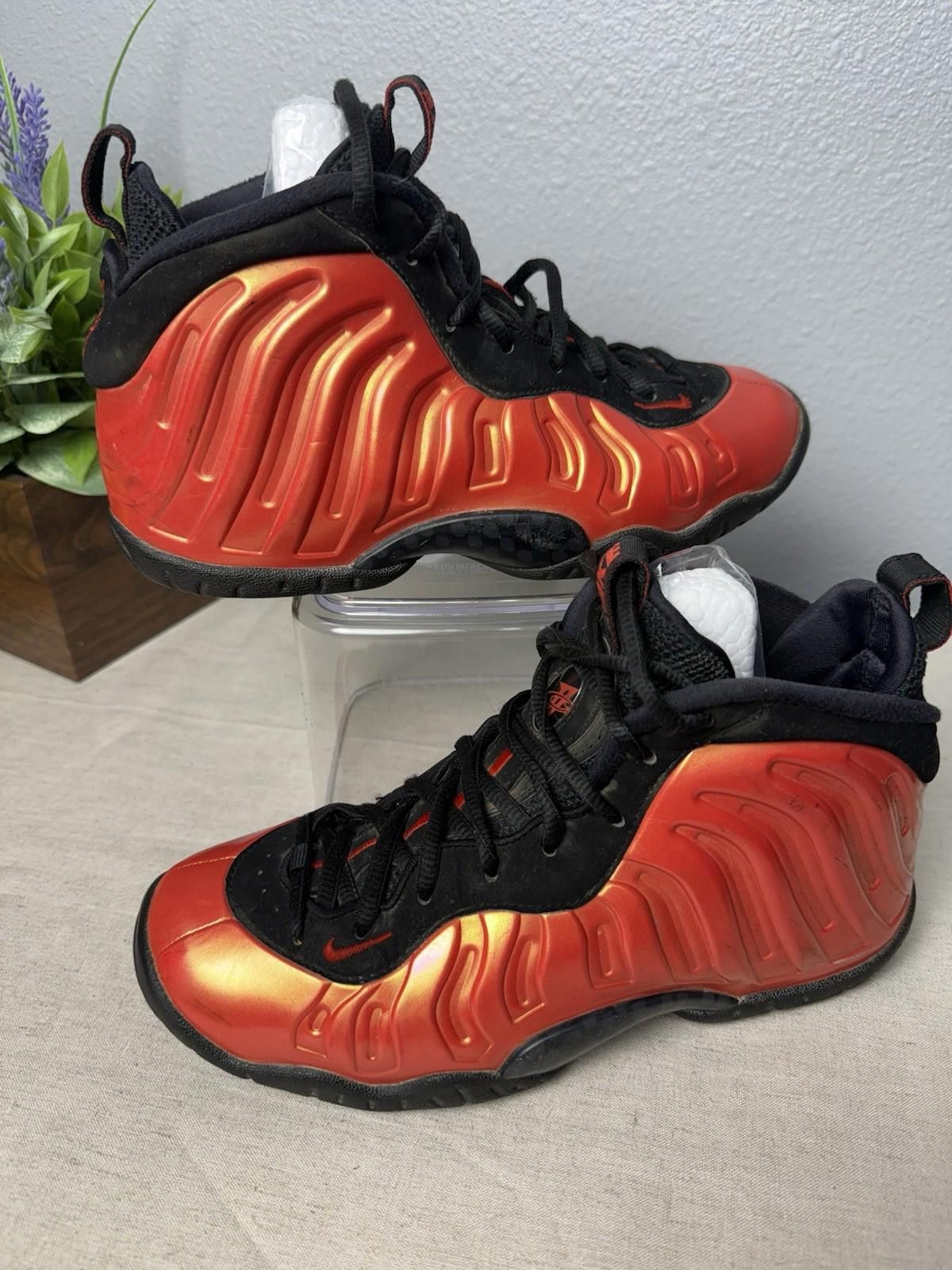 Nike Nike Little Posite One GS Habanero Red 644791-603 Sz Y4 Size US 5 / EU 37 - 2 Thumbnail