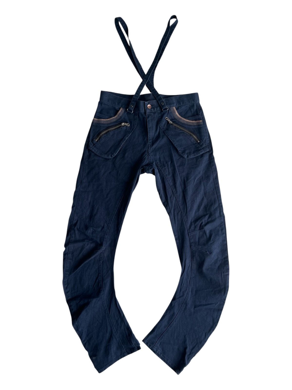 PPFM Vintage PPFM GOA Parachute Suspender J-Curve Jeans Denim Size US 33 - 1 Thumbnail