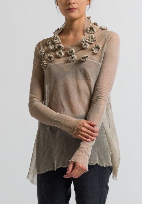 Rundholz RUNDHOLZ Dip flower embellished long sleeve top. Size XS Size XS / US 0-2 / IT 36-38 - 1 Thumbnail